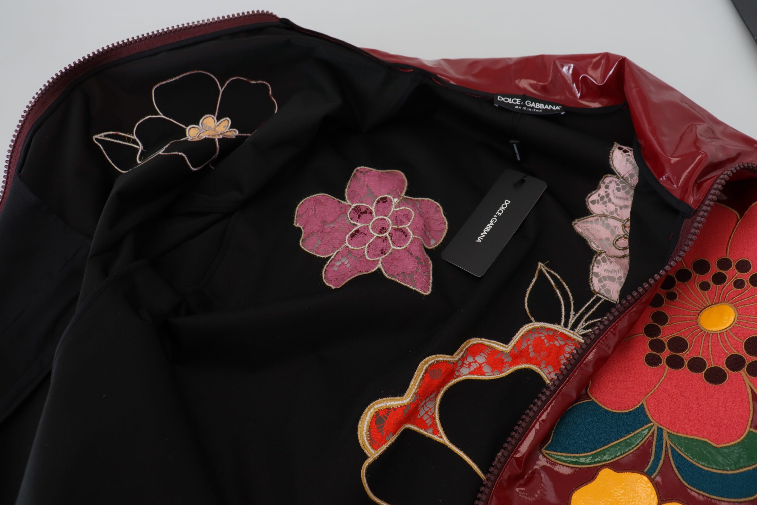 Dolce & Gabbana – Kastanienbraune Luxusjacke mit Blumenmuster