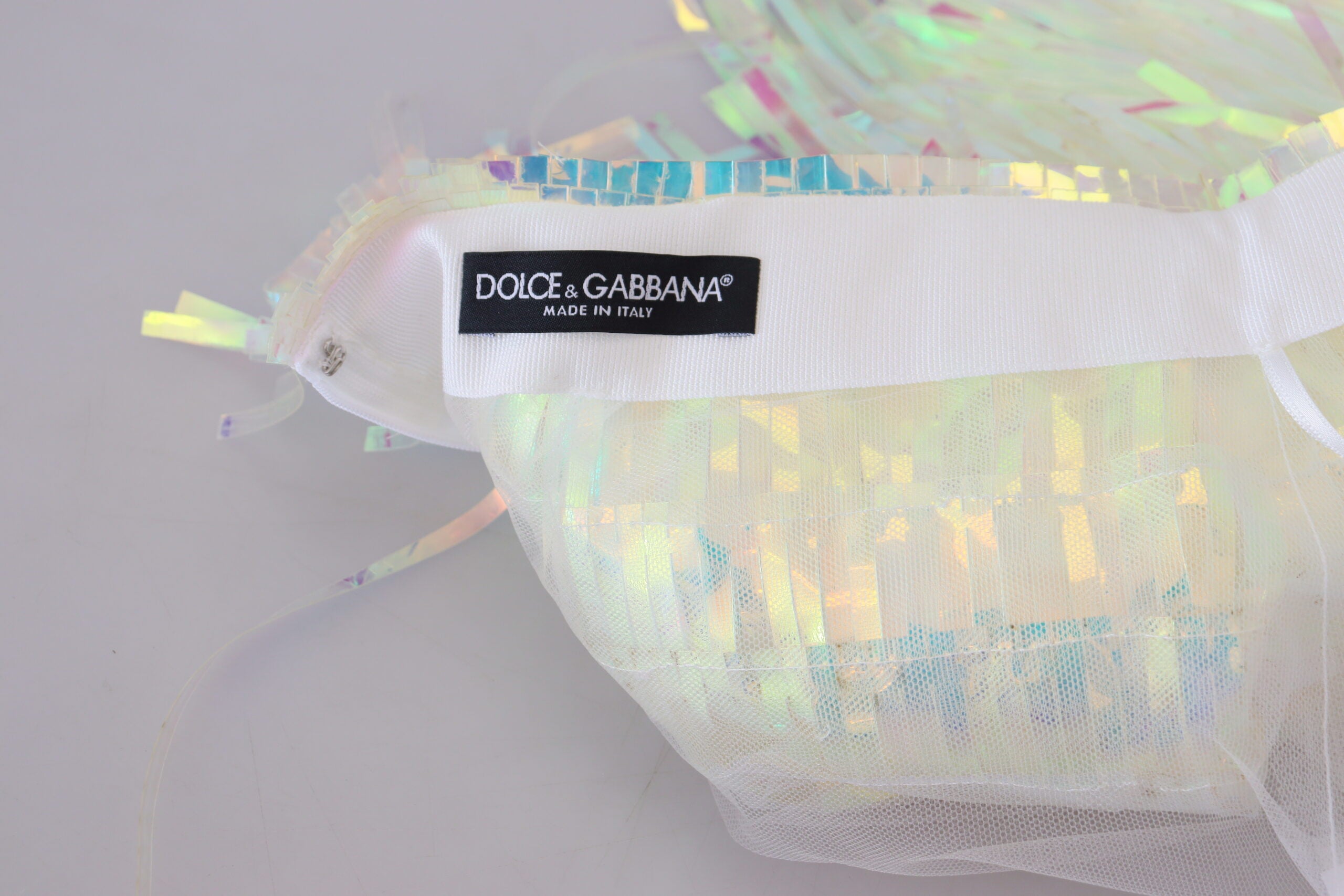 Dolce & Gabbana – Schillernder Minirock mit Fransen und mittlerer Taille