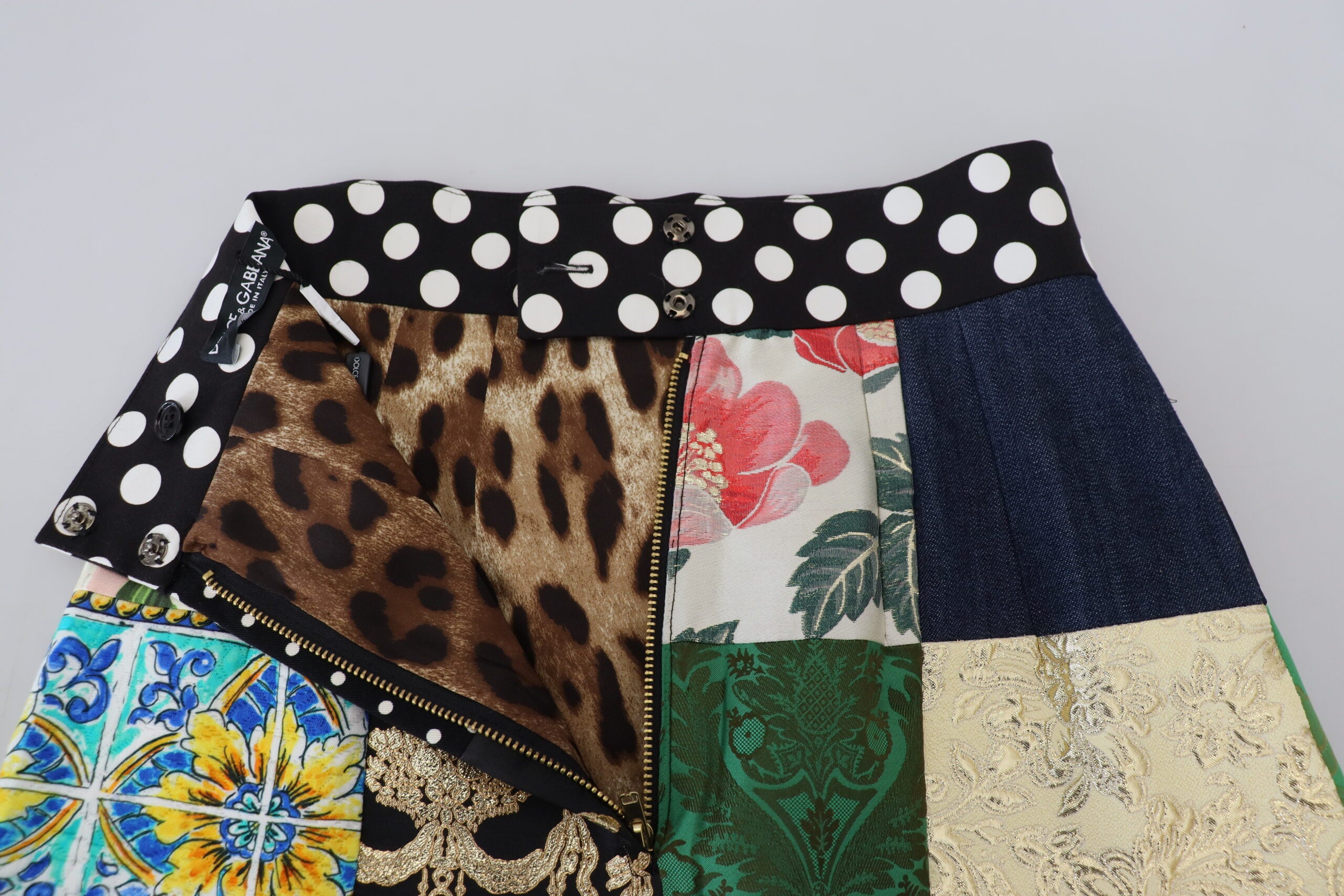 Dolce & Gabbana Schicker mehrfarbiger Patchwork-Minirock