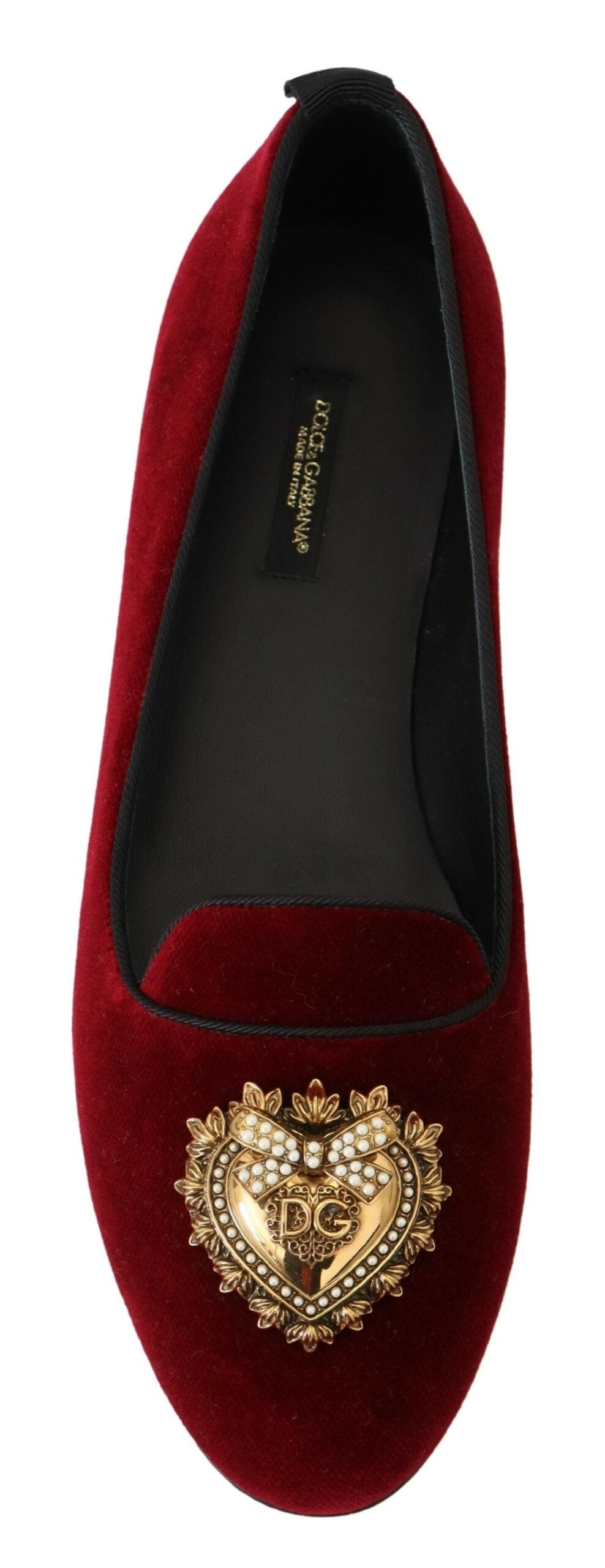 Dolce & Gabbana Bordeauxfarbene Samt-Loafer „Devotion“