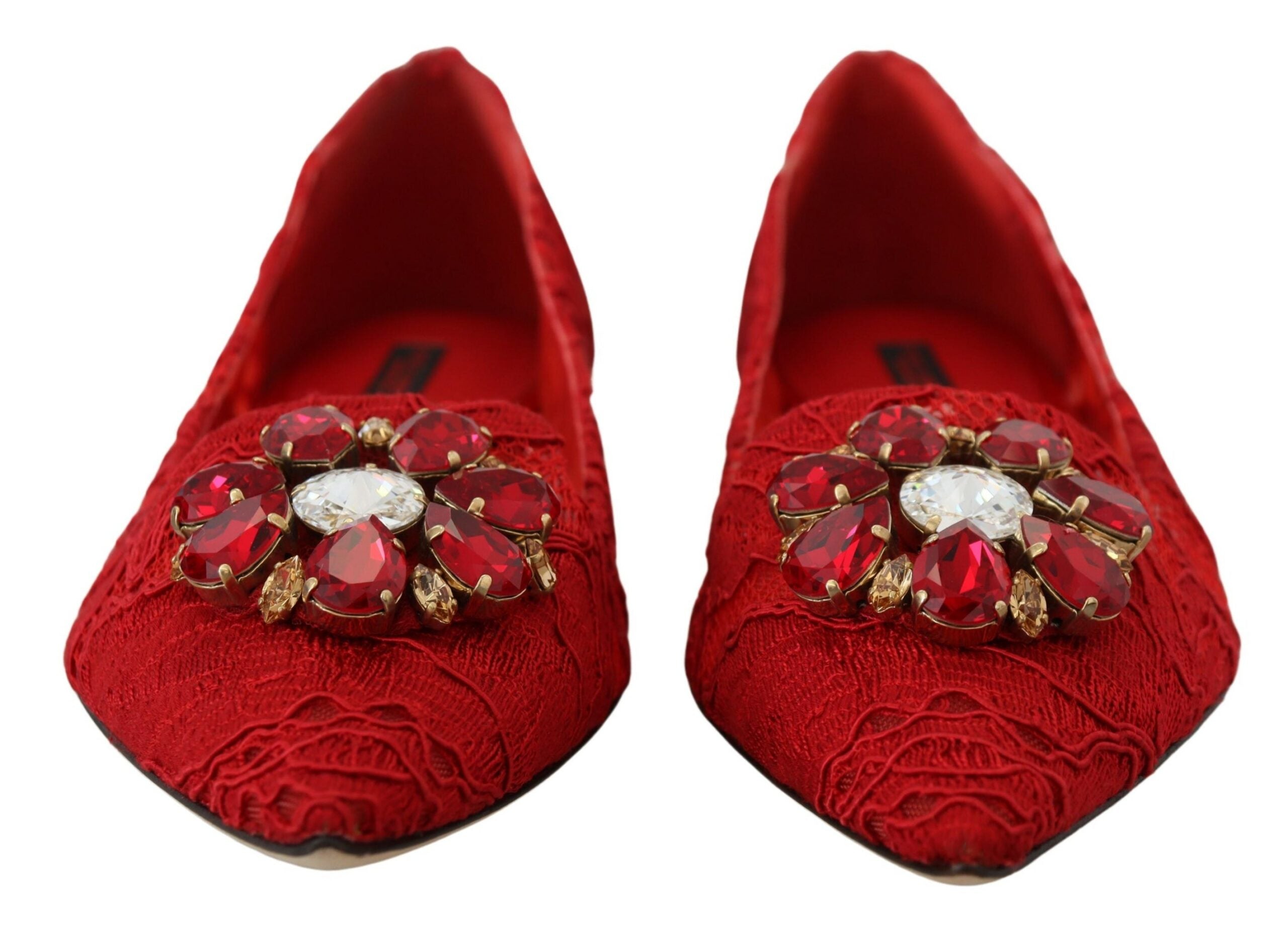 Dolce & Gabbana Balerini roșii cu cristale