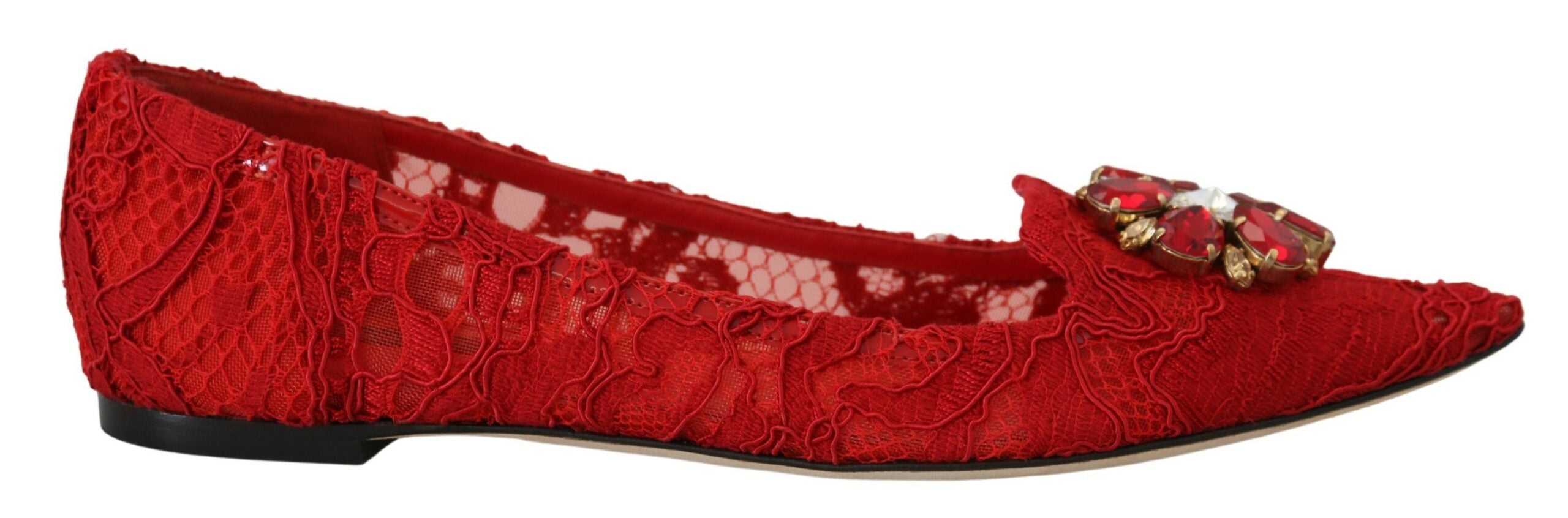 Dolce & Gabbana Balerini roșii cu cristale