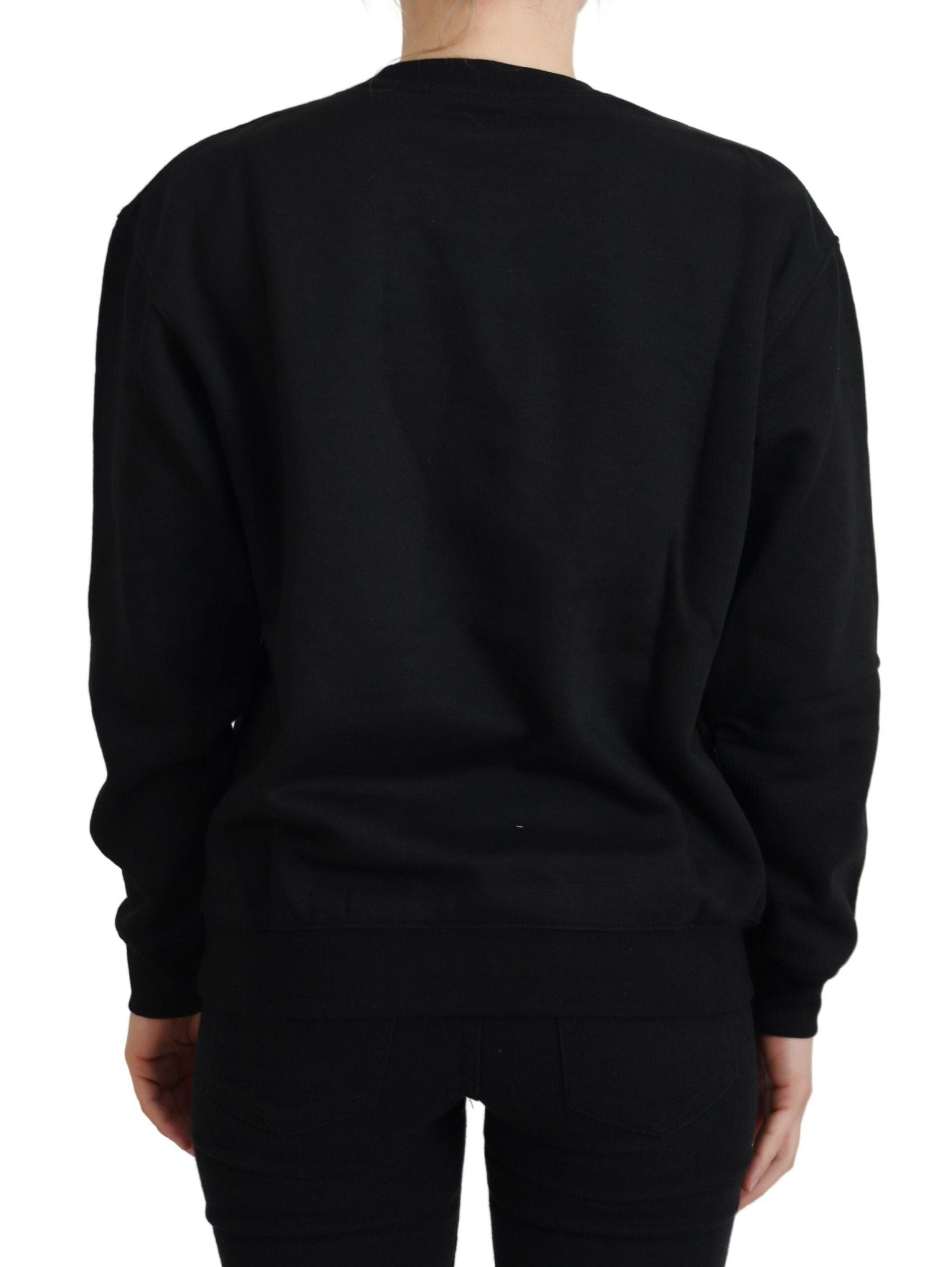 Philippe Model Chic Schwarz bedruckter Baumwollpullover