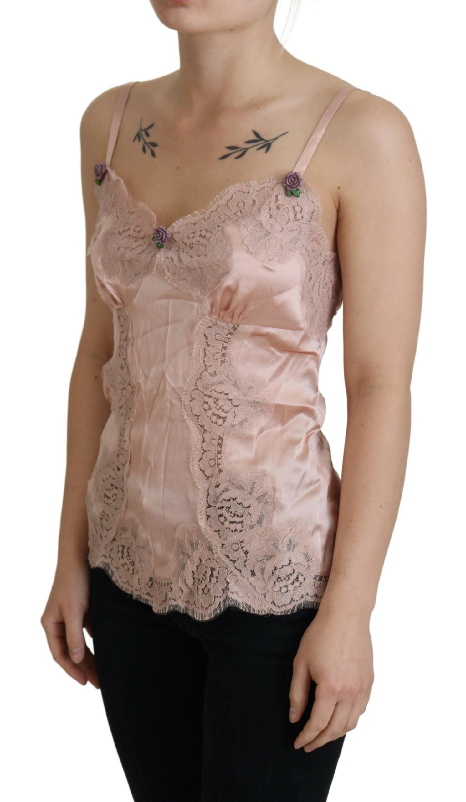 Dolce & Gabbana Elegantes Dessous-Top aus rosa Seide