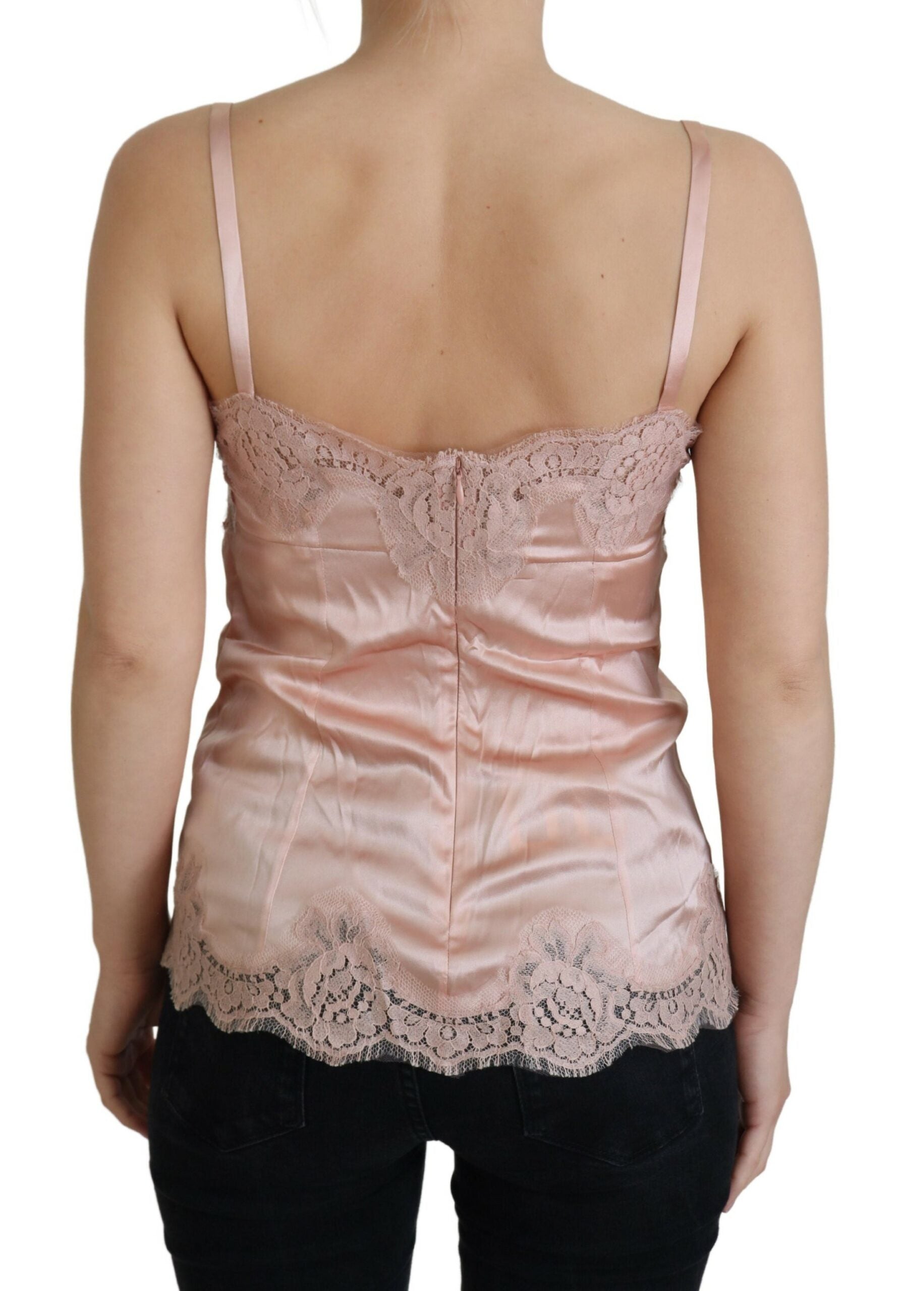 Dolce & Gabbana Elegantes Dessous-Top aus rosa Seide