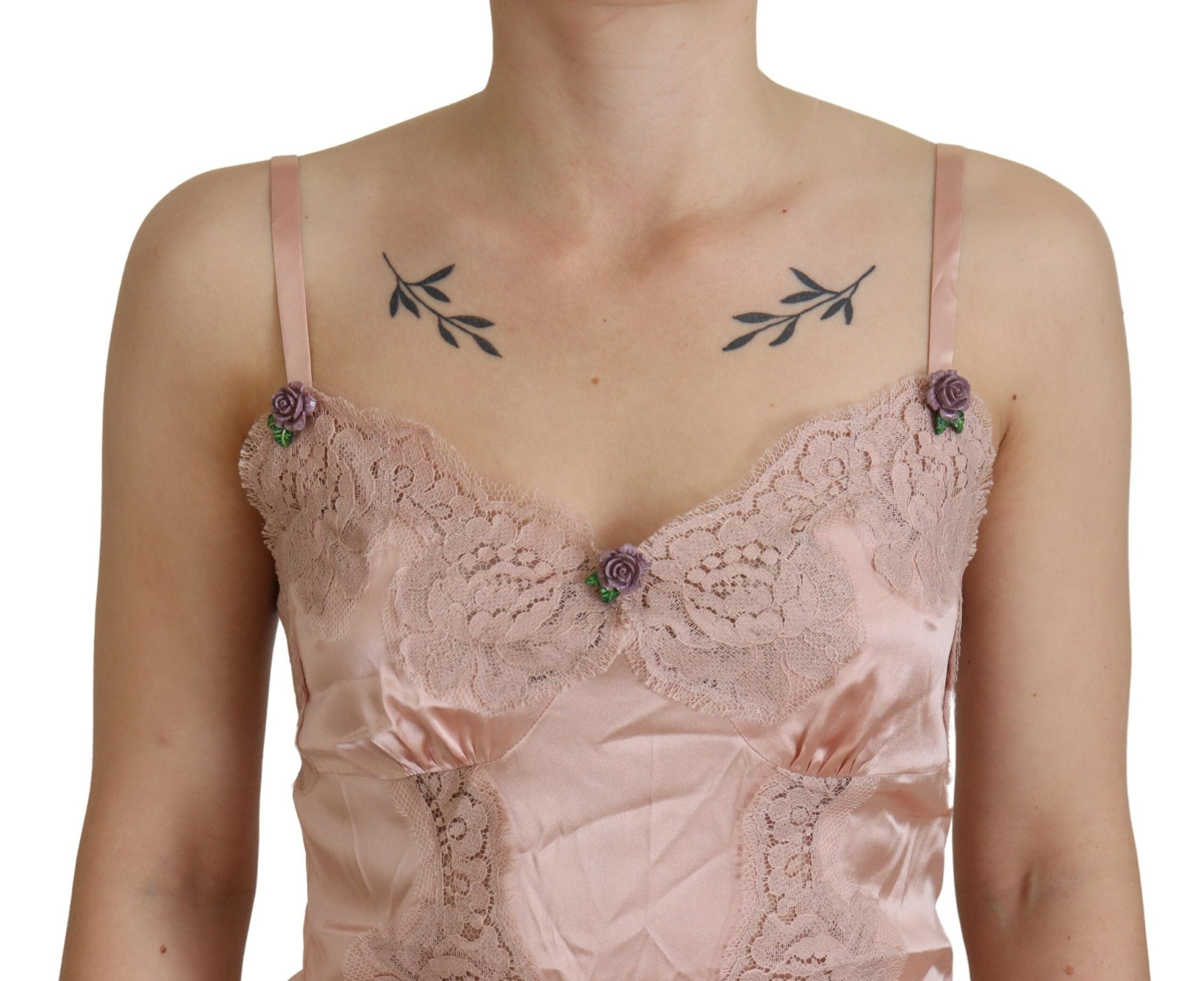 Dolce & Gabbana Elegantes Dessous-Top aus rosa Seide
