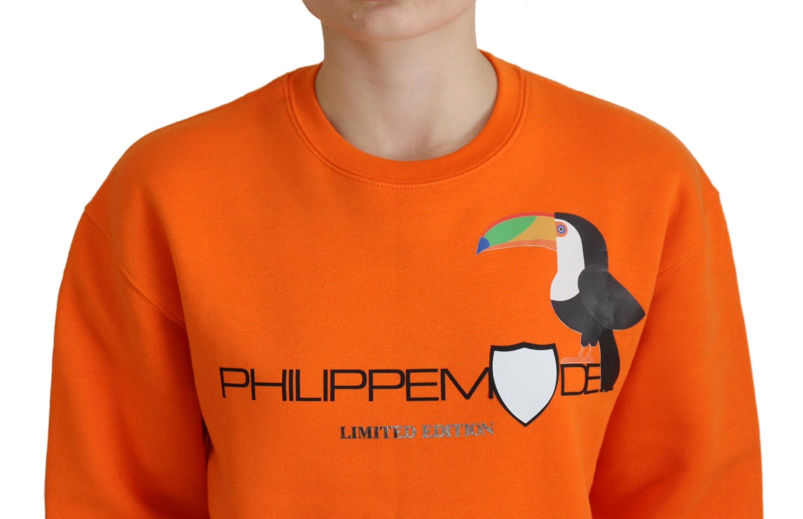 Philippe Model Chic Orange bedruckter Langarmpullover