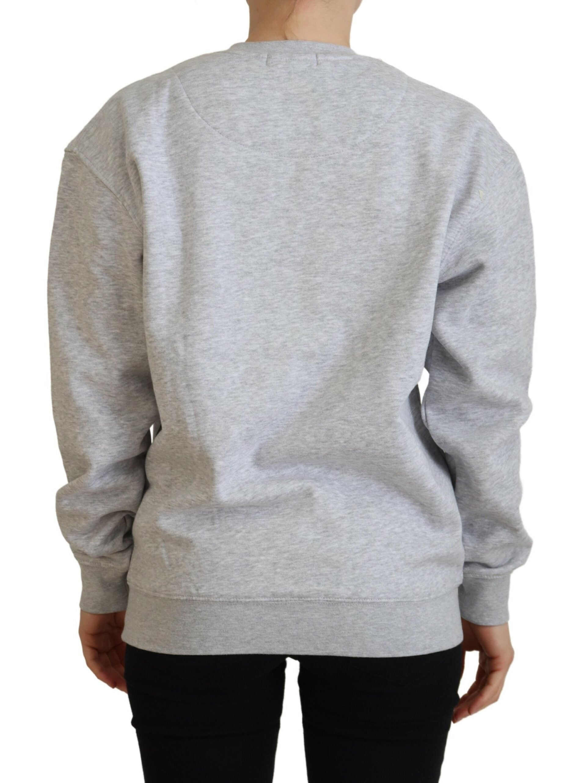 Philippe Model Eleganter grauer bedruckter Baumwollpullover