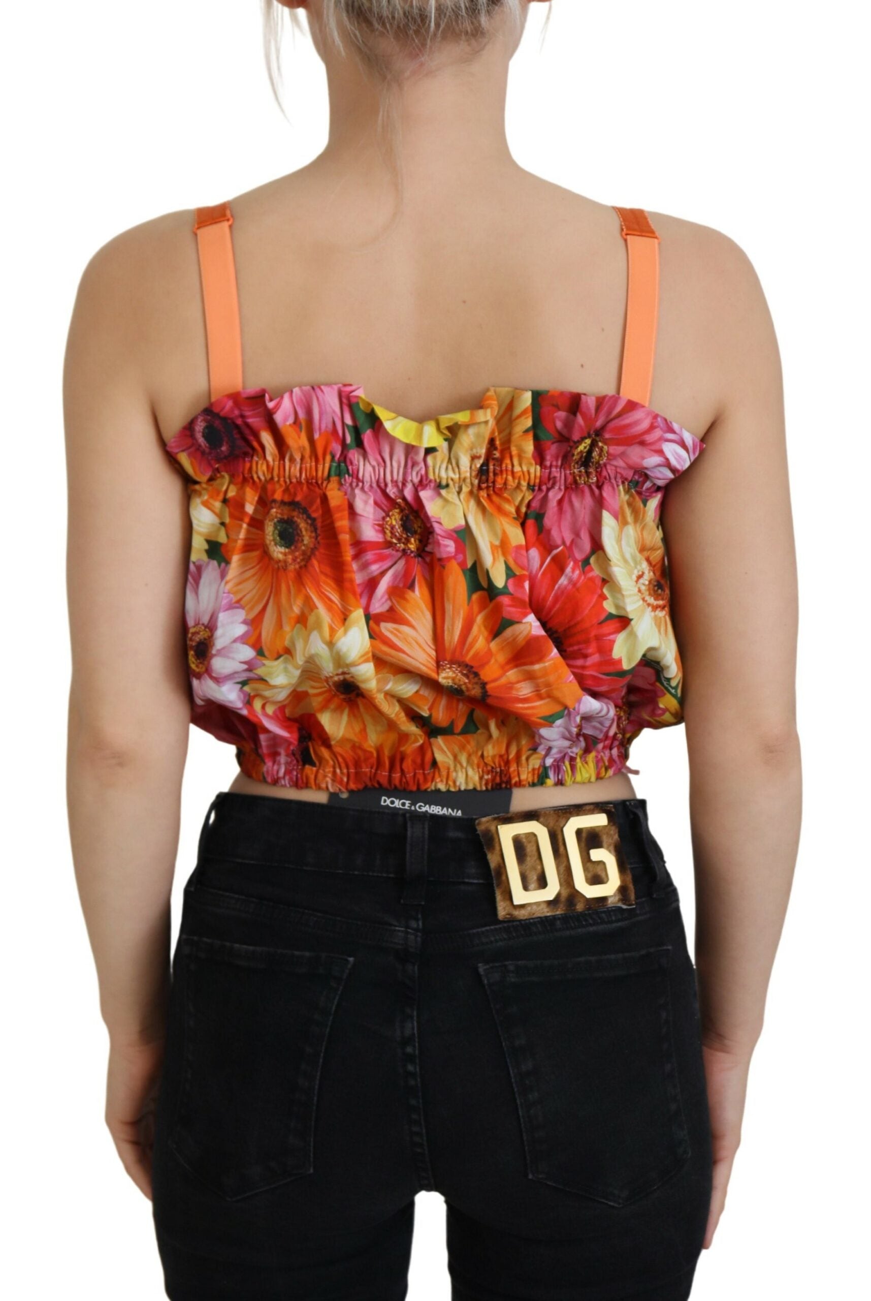 Dolce & Gabbana – Ärmelloses, kurzes Oberteil mit floraler Eleganz