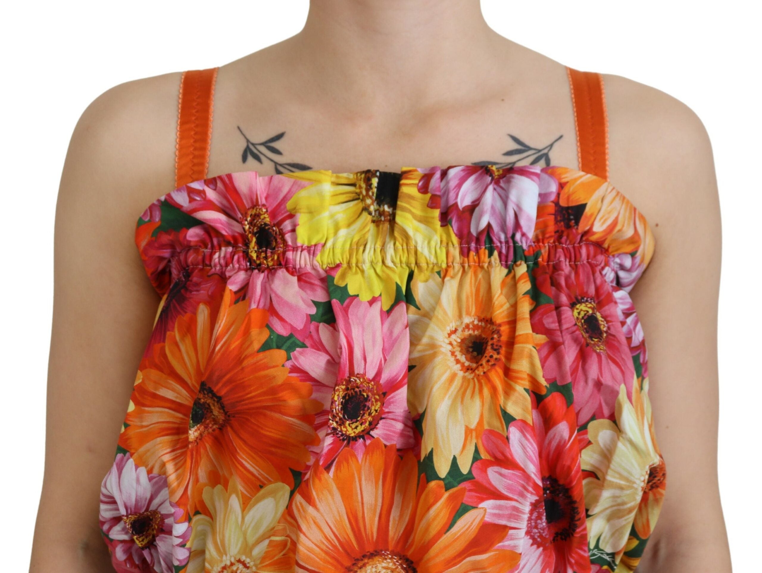 Dolce & Gabbana – Ärmelloses, kurzes Oberteil mit floraler Eleganz