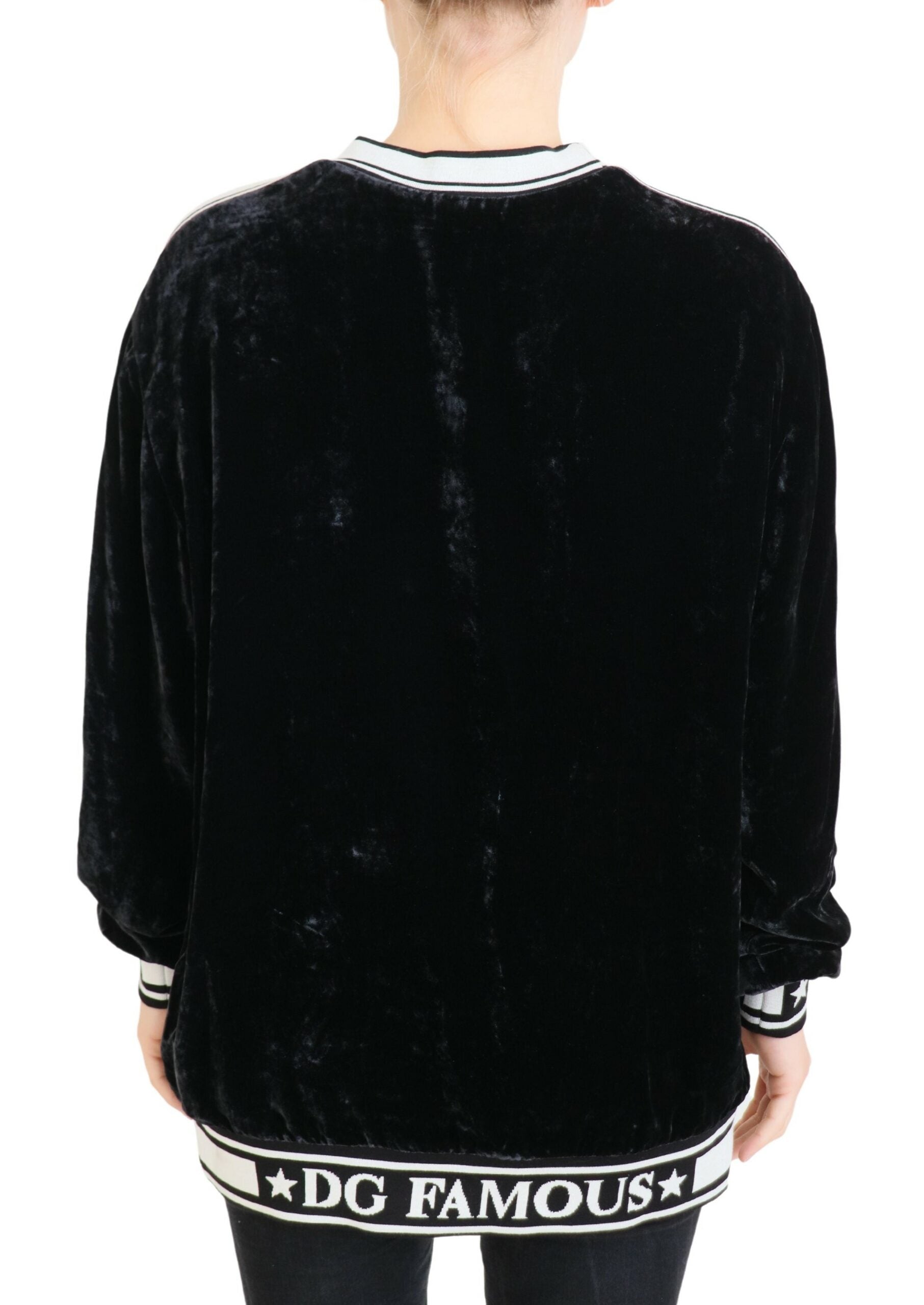 Dolce & Gabbana Eleganter Pullover aus Seidenmischung und Samt