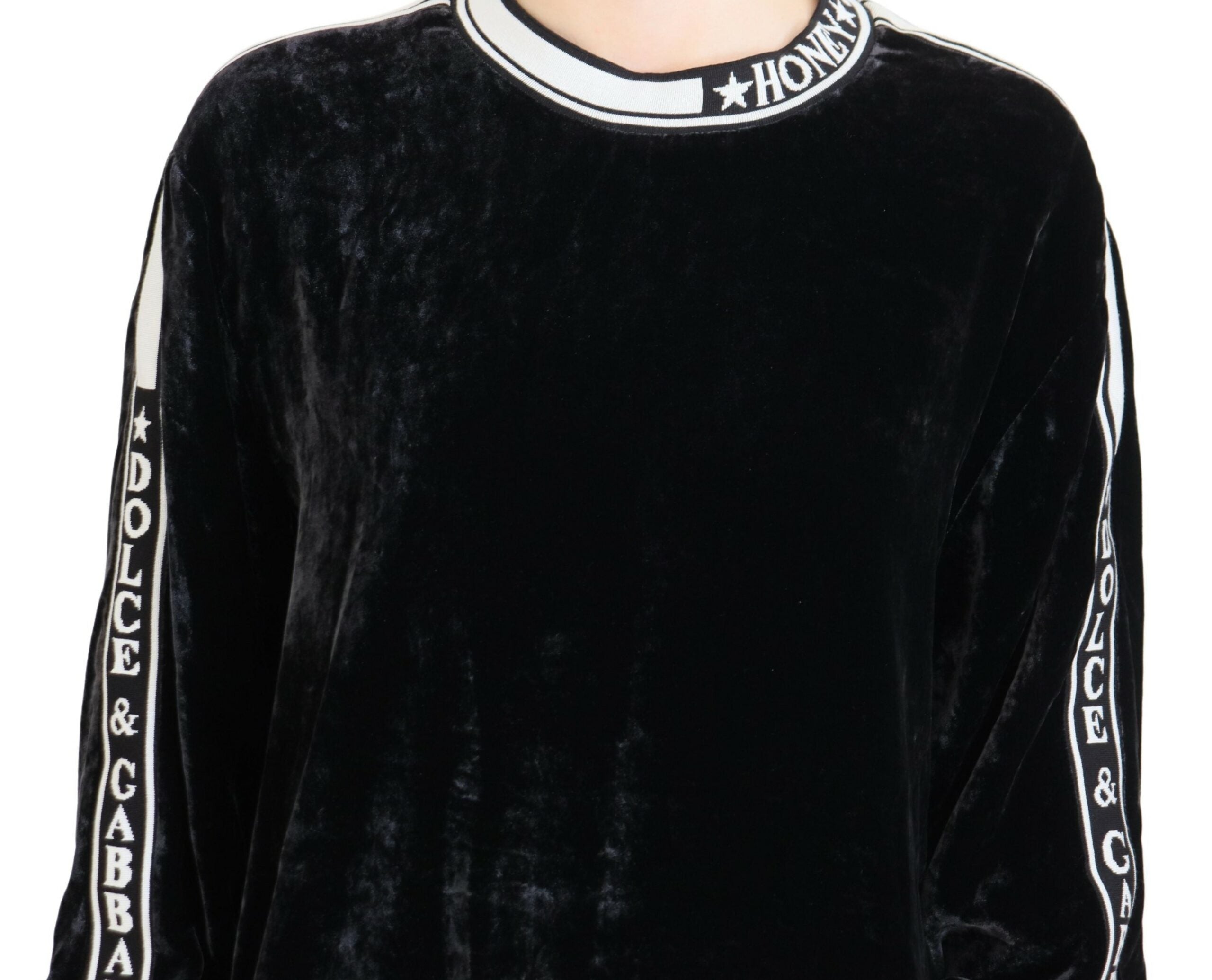 Dolce & Gabbana Eleganter Pullover aus Seidenmischung und Samt