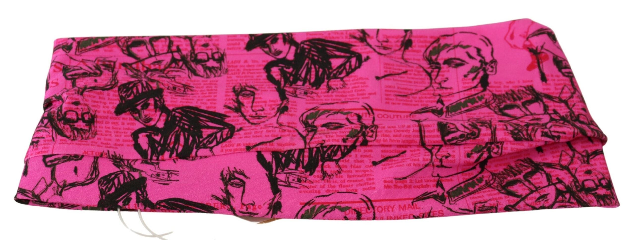 Top scurt John Galliano Chic roz cu imprimeu de ziar
