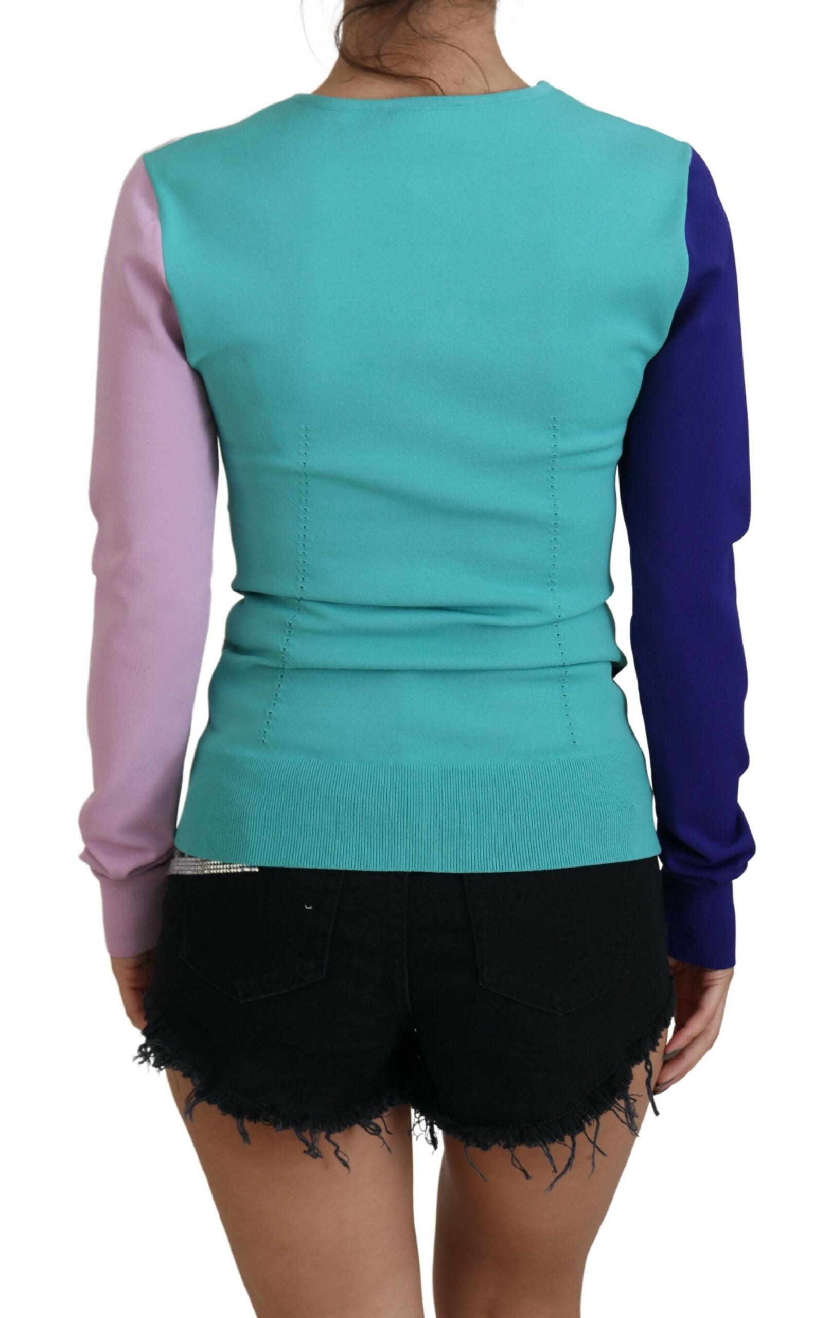 Dolce & Gabbana Schicker mehrfarbiger Pullover mit V-Ausschnitt