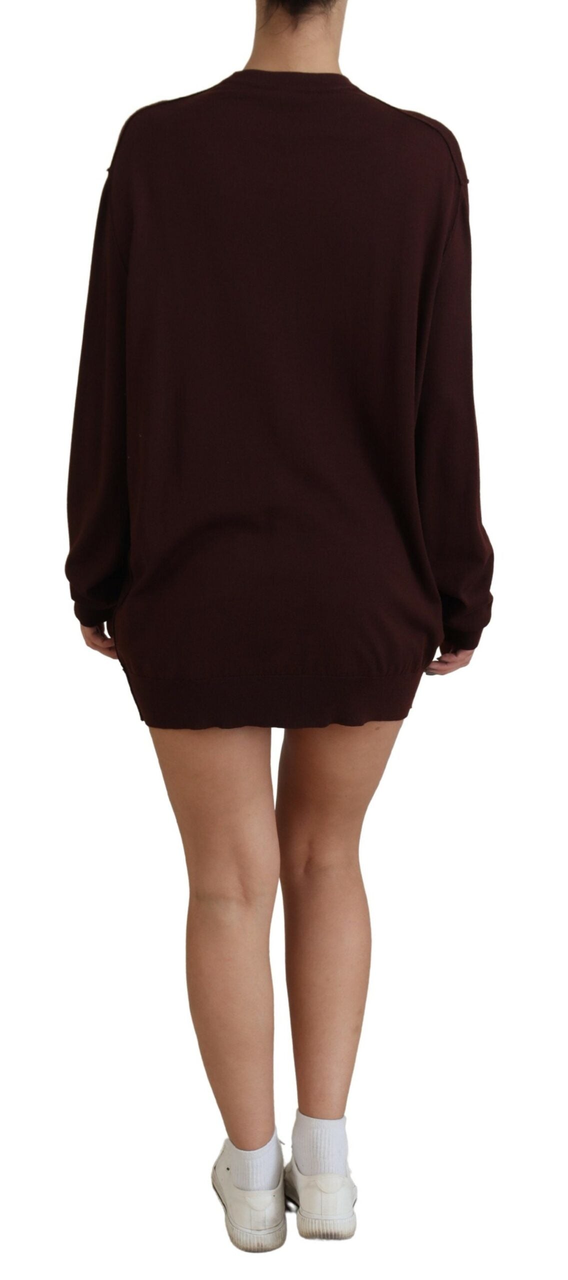 Dolce & Gabbana Schicke kastanienbraune Wolljacke mit V-Ausschnitt