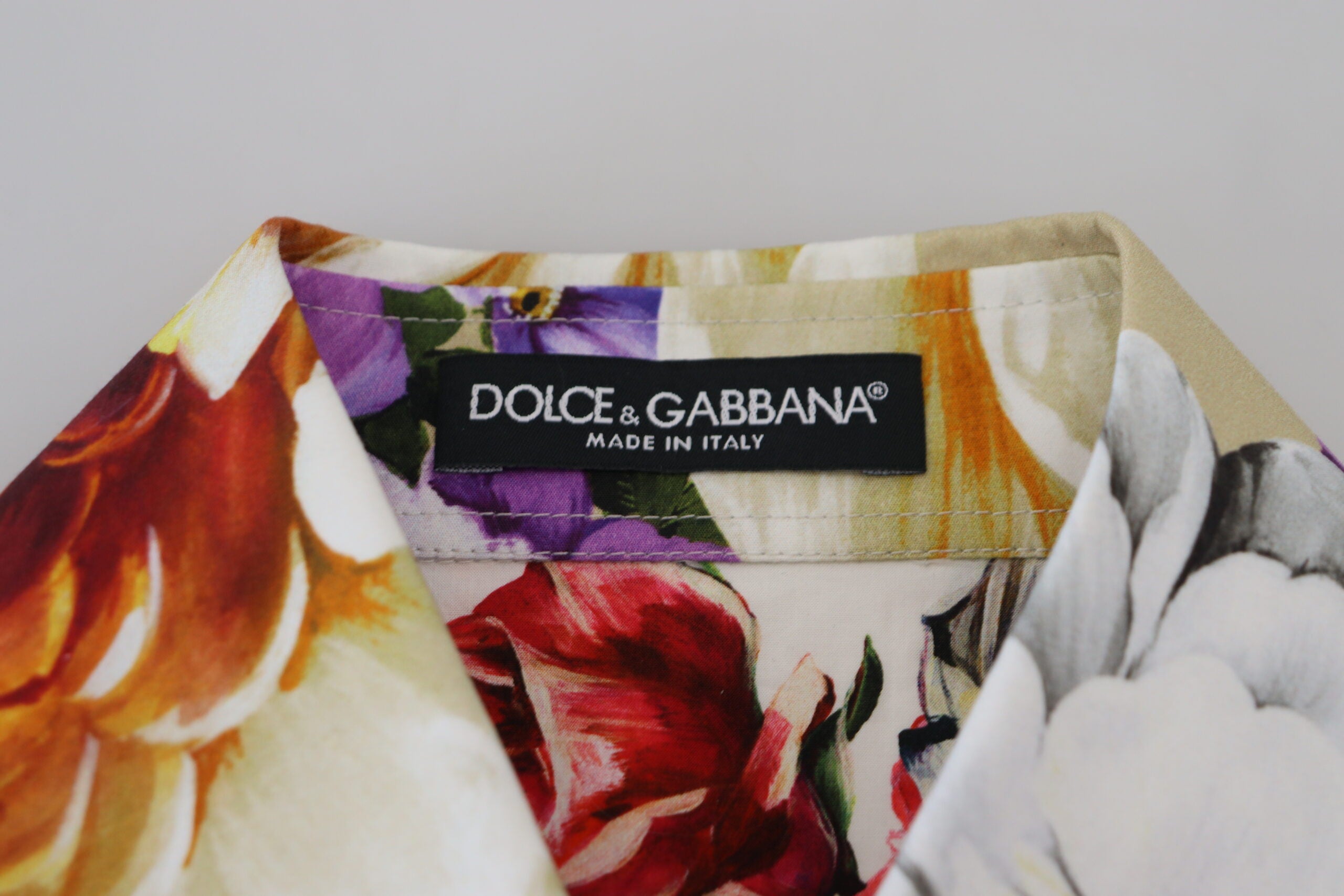 Dolce & Gabbana Elegantes Langarm-Oberteil aus Baumwolle mit Blumenmuster