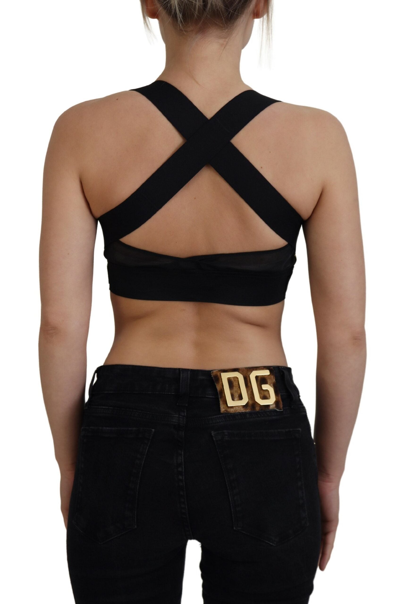 Dolce & Gabbana Elegantes Cropped-Top mit Frontreißverschluss