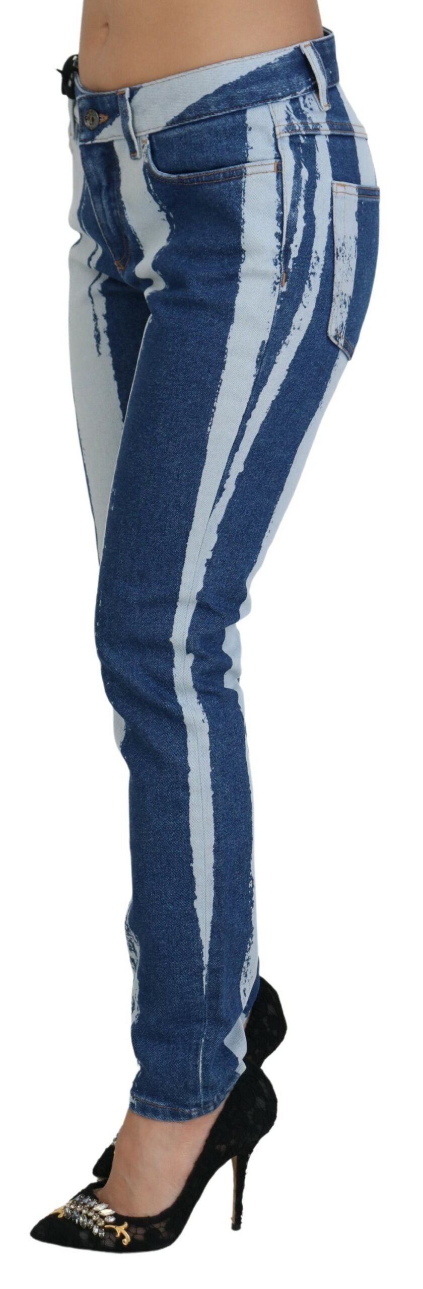 Dolce & Gabbana – Elegante, gestreifte Slim-Fit-Jeans aus Italien