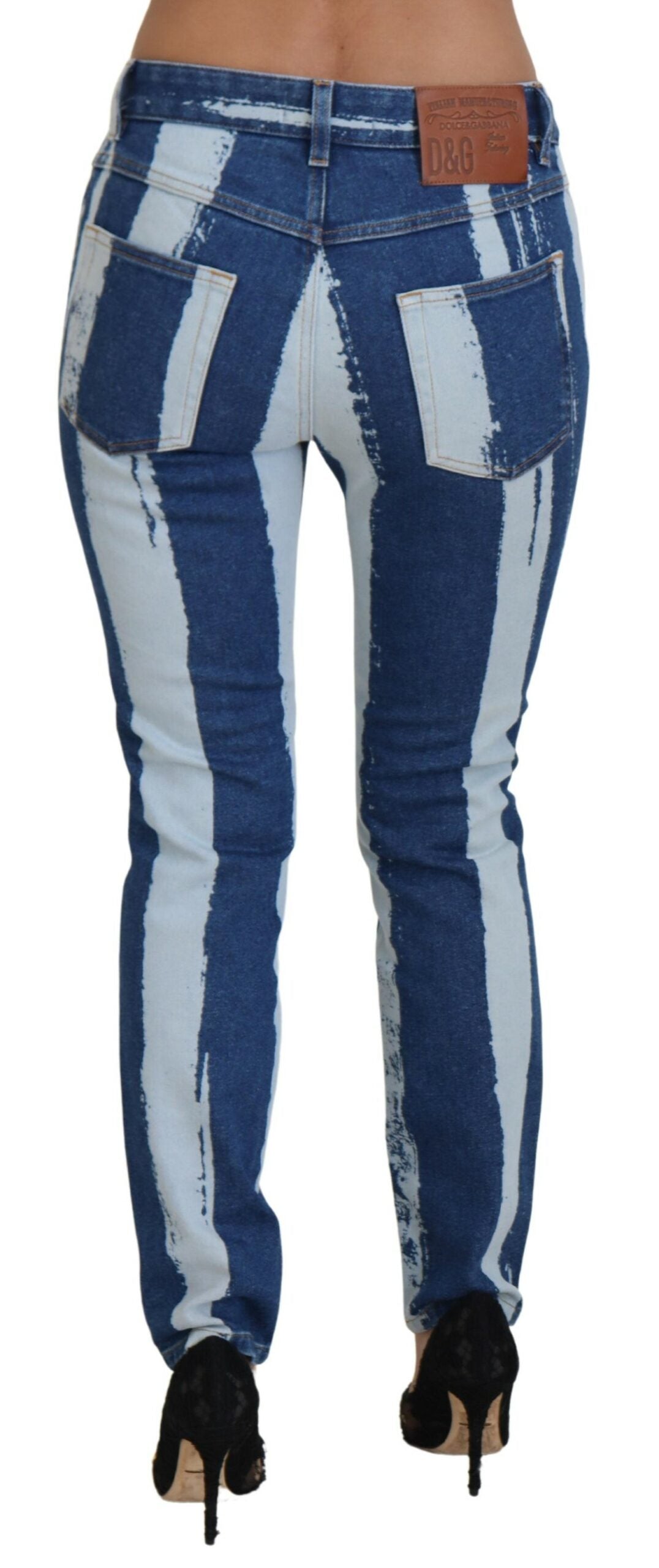 Dolce & Gabbana – Elegante, gestreifte Slim-Fit-Jeans aus Italien