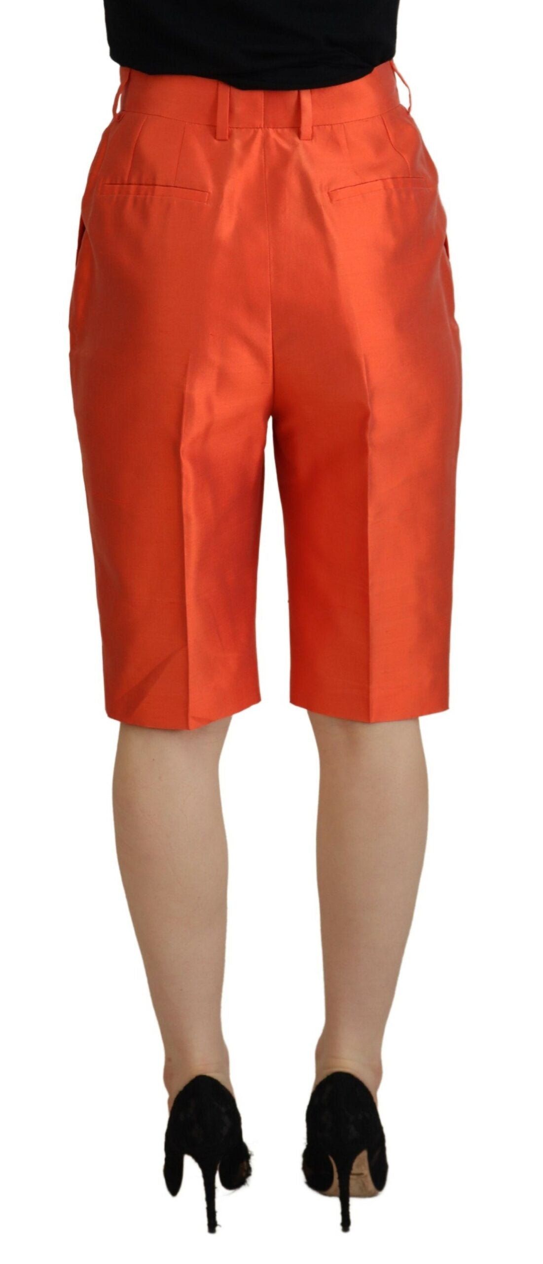 Pantaloni scurți eleganți din mătase cu talie înaltă Dolce & Gabbana