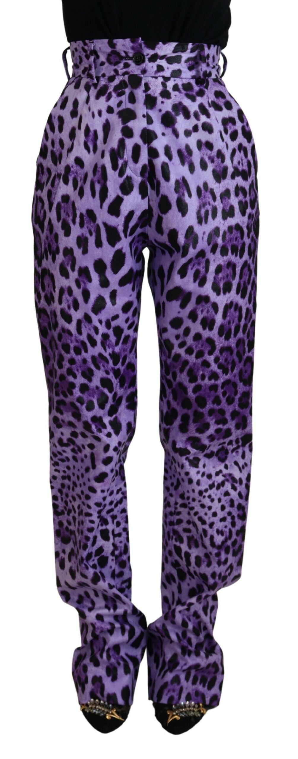 Dolce & Gabbana Pantaloni eleganți cu talie înaltă, drepți, violet