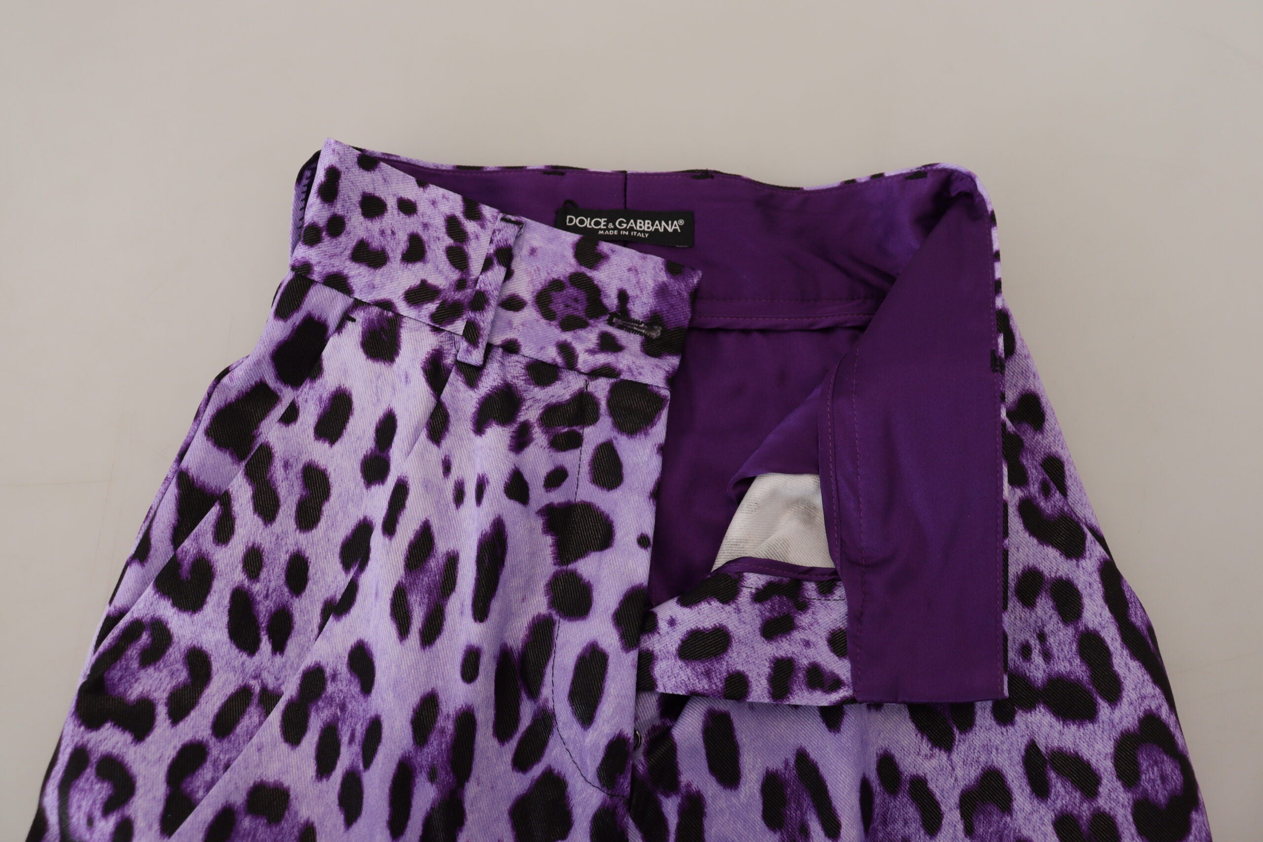 Dolce & Gabbana Pantaloni eleganți cu talie înaltă, drepți, violet