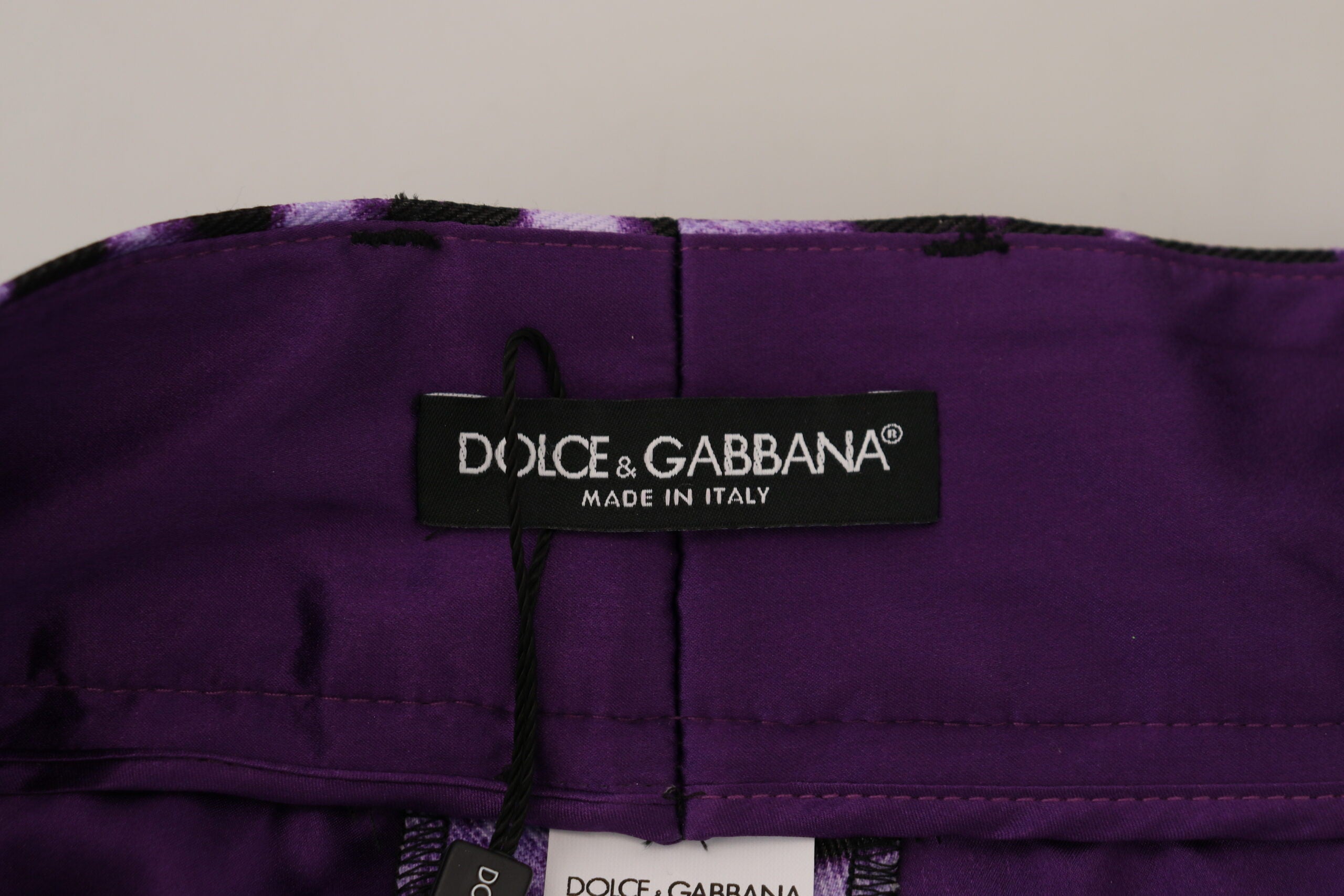 Dolce & Gabbana Pantaloni eleganți cu talie înaltă, drepți, violet