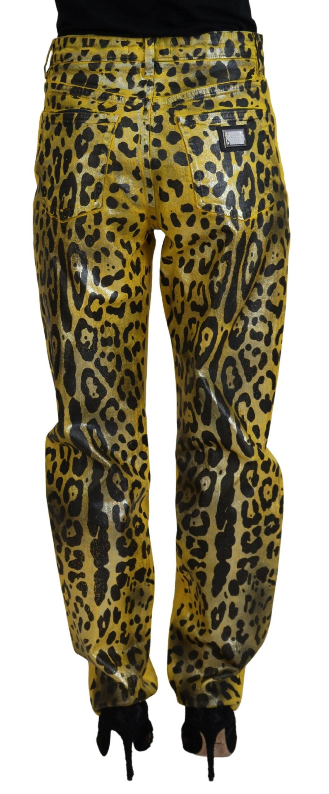 Dolce & Gabbana – Schicke, gerade Jeans mit hoher Taille in leuchtendem Gelb