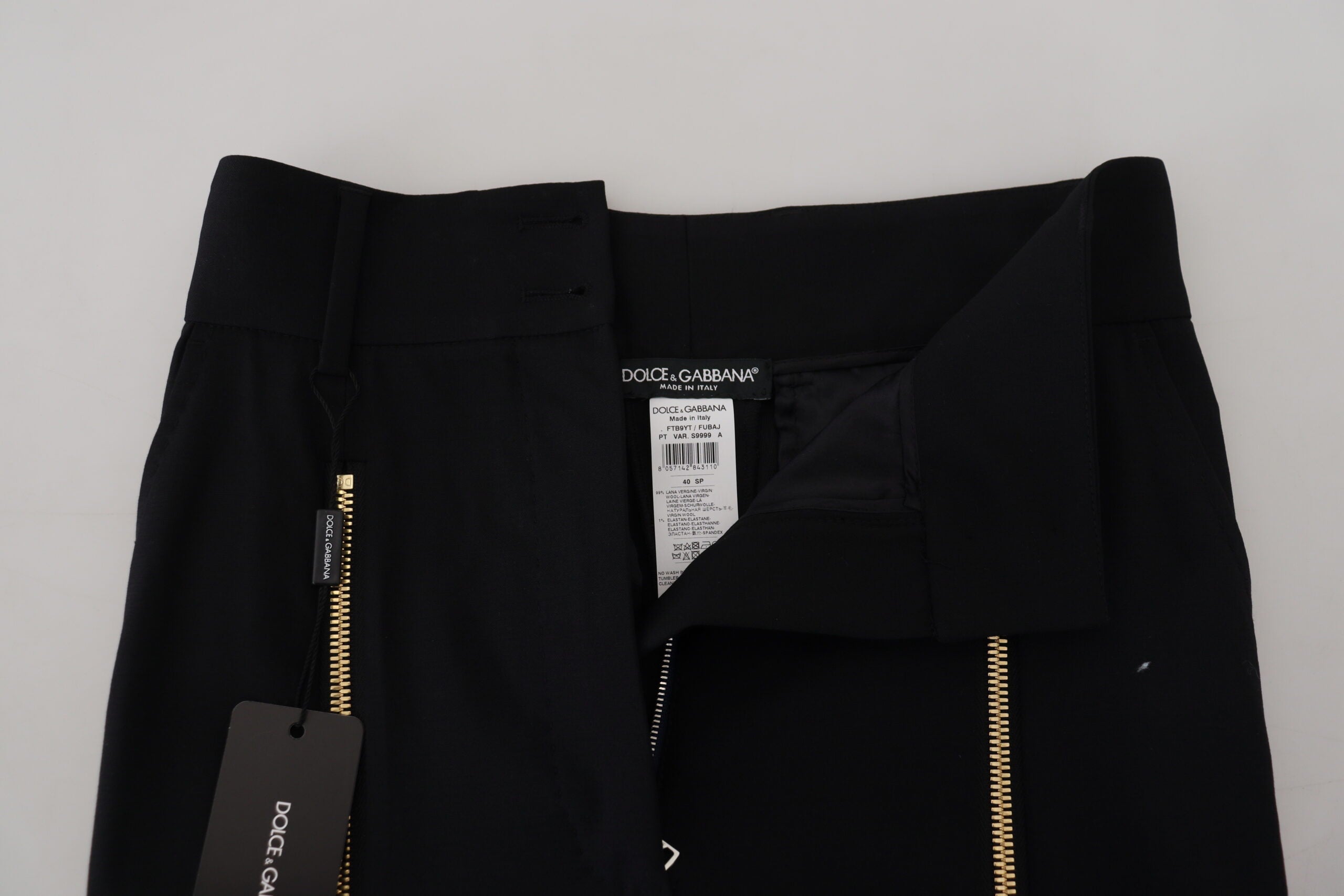 Dolce & Gabbana Pantaloni eleganți din lână cu talie înaltă