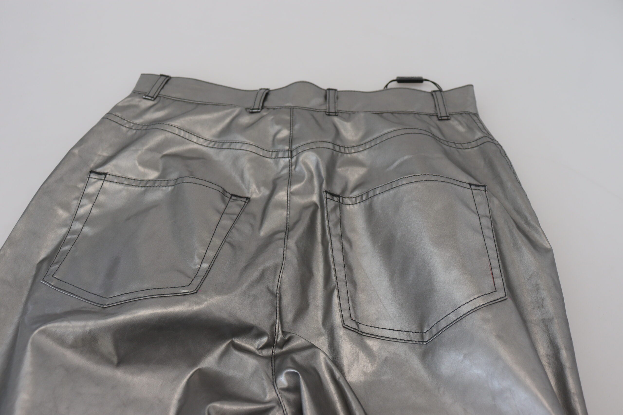 Dolce & Gabbana Pantaloni skinny eleganți cu talie înaltă, argintii