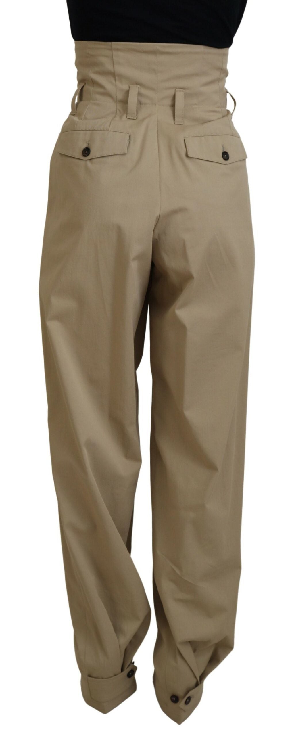 Pantaloni eleganți Dolce & Gabbana cu talie înaltă și conici