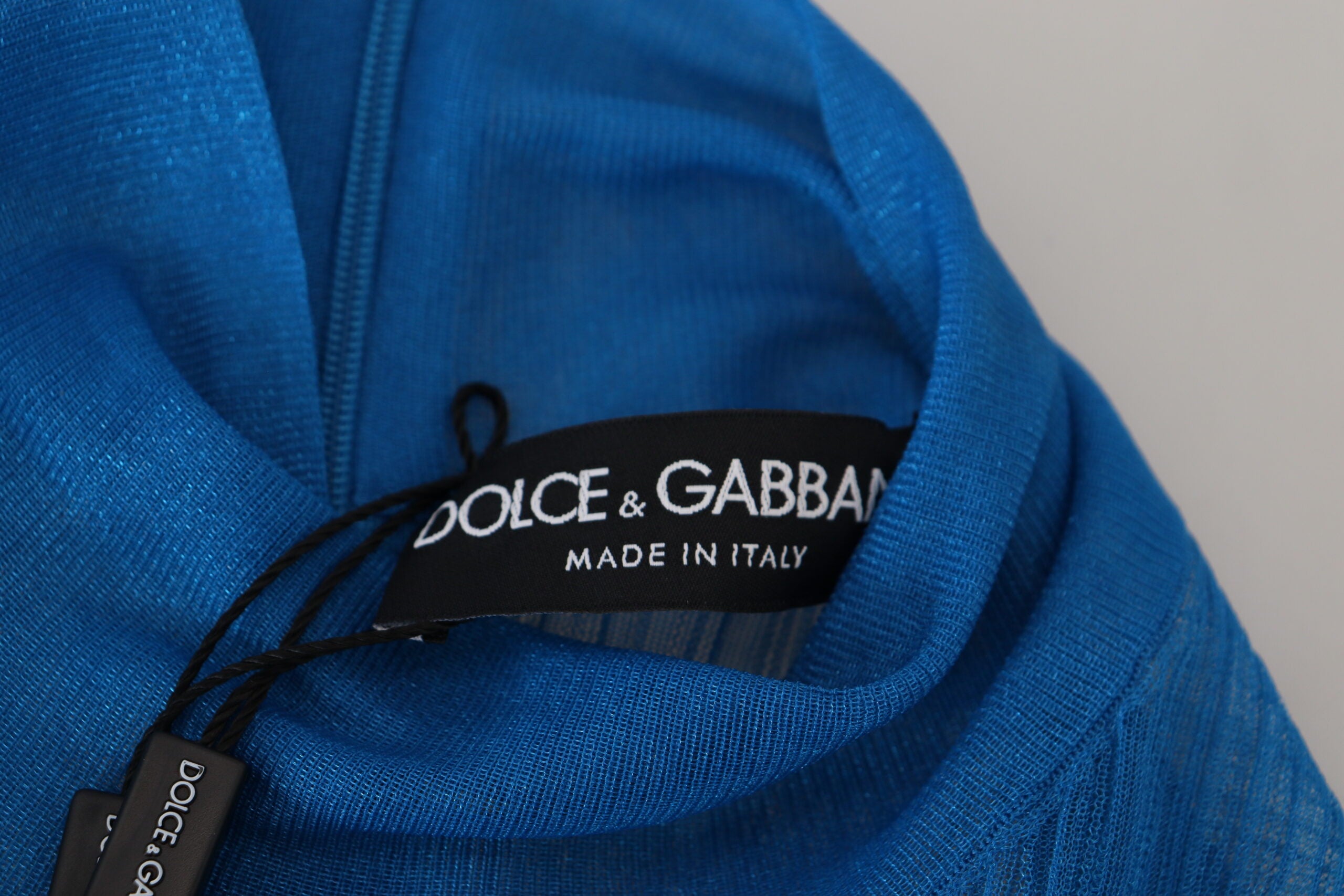 Bluză elegantă din plasă albastră Dolce & Gabbana
