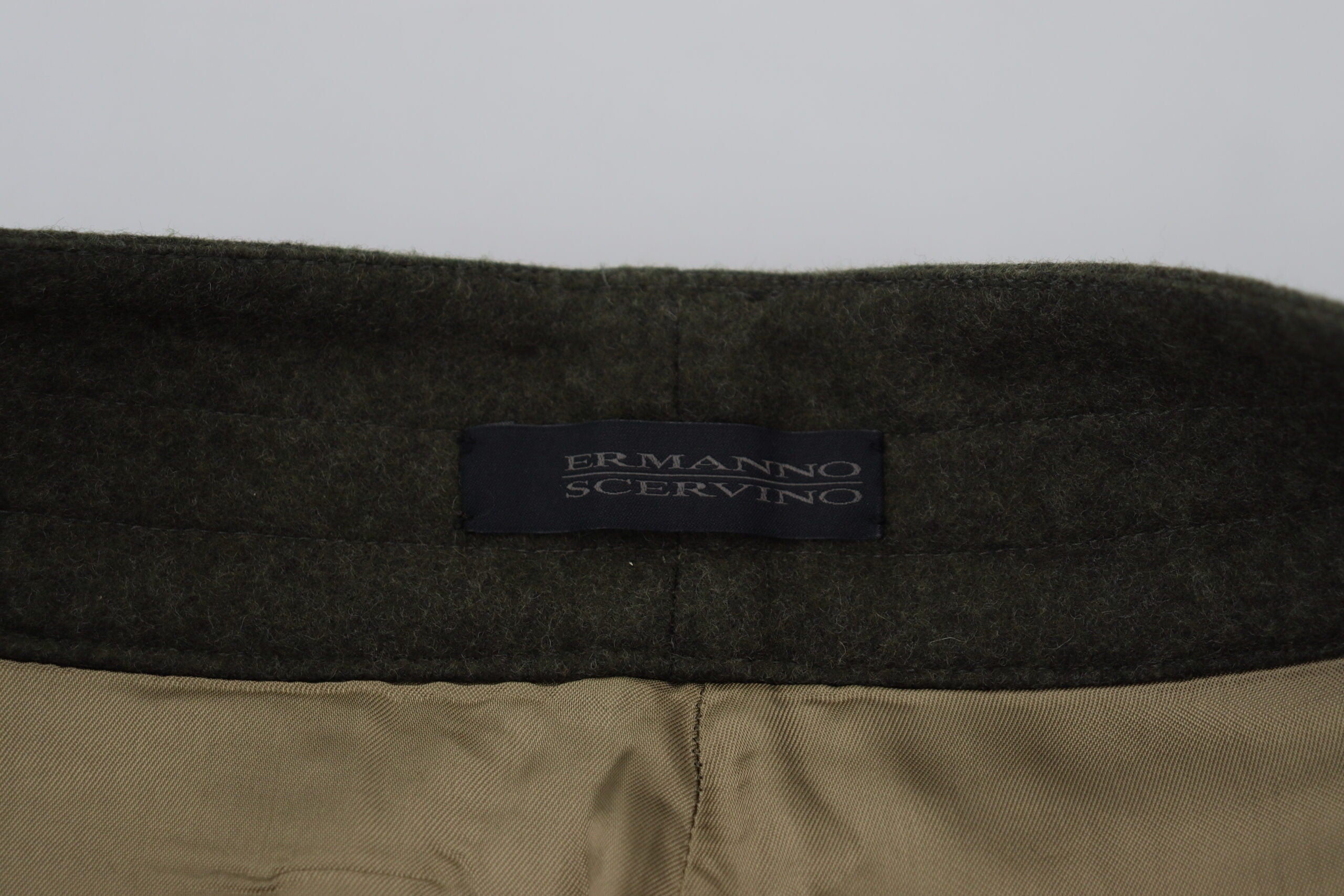 Ermanno Scervino Elegante, konisch zulaufende Hose aus grüner Wollmischung