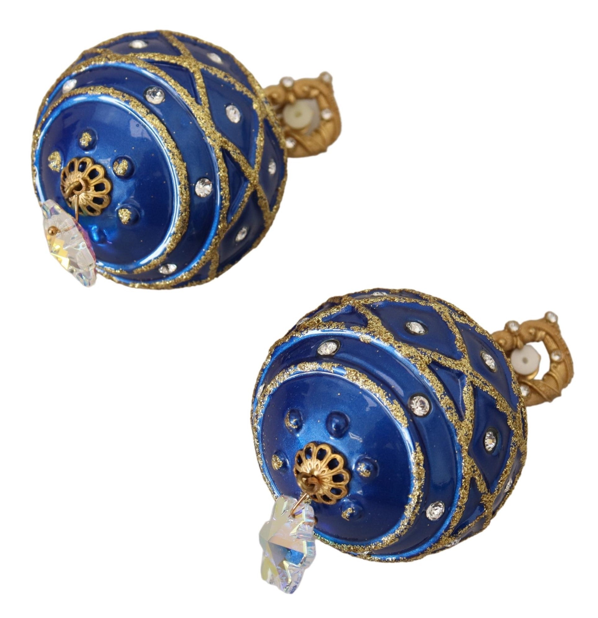 Dolce & Gabbana – Elegante, baumelnde Weihnachtskugel-Ohrringe mit Kristallen