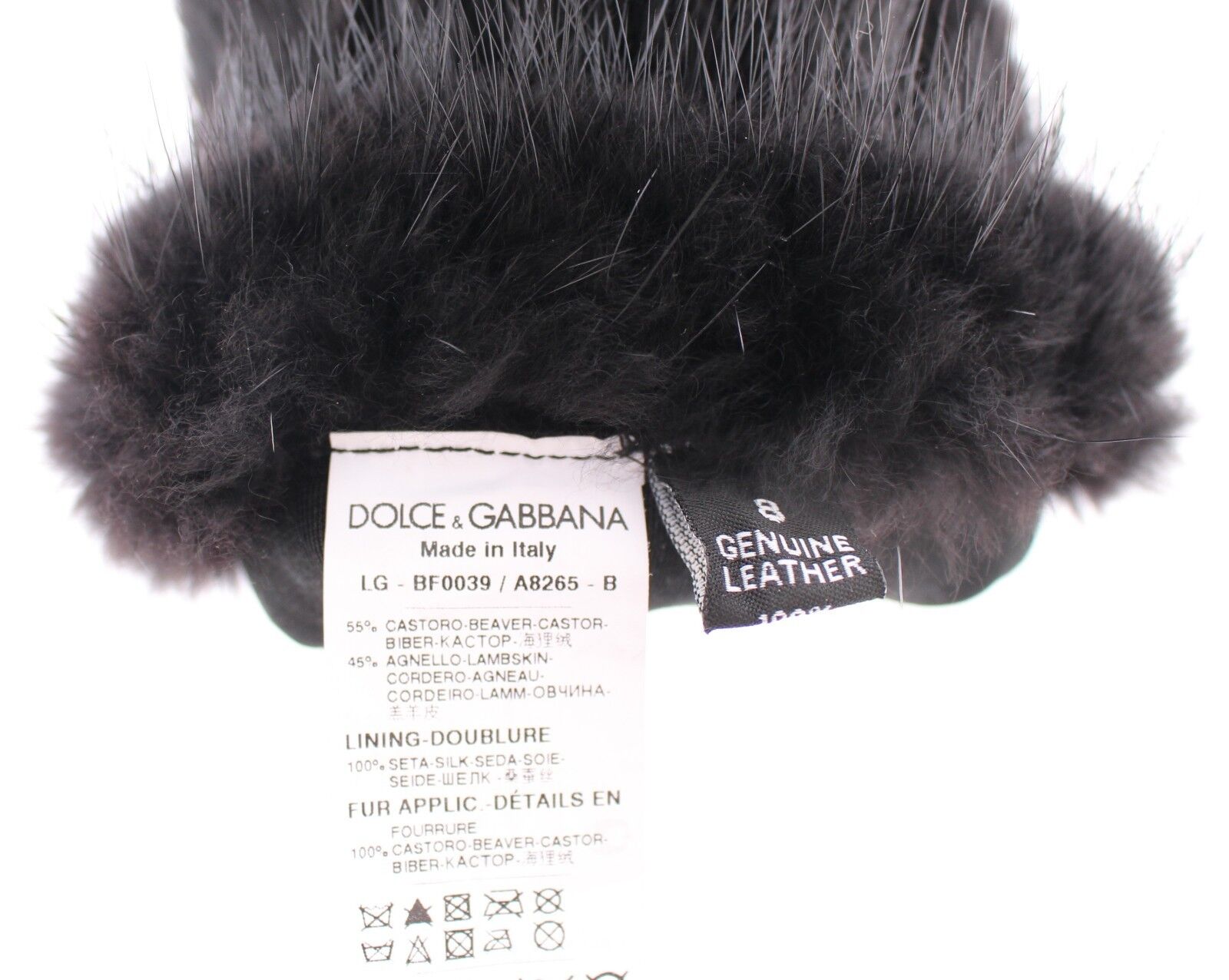 Mănuși elegante până la cot din blană de castor Dolce & Gabbana