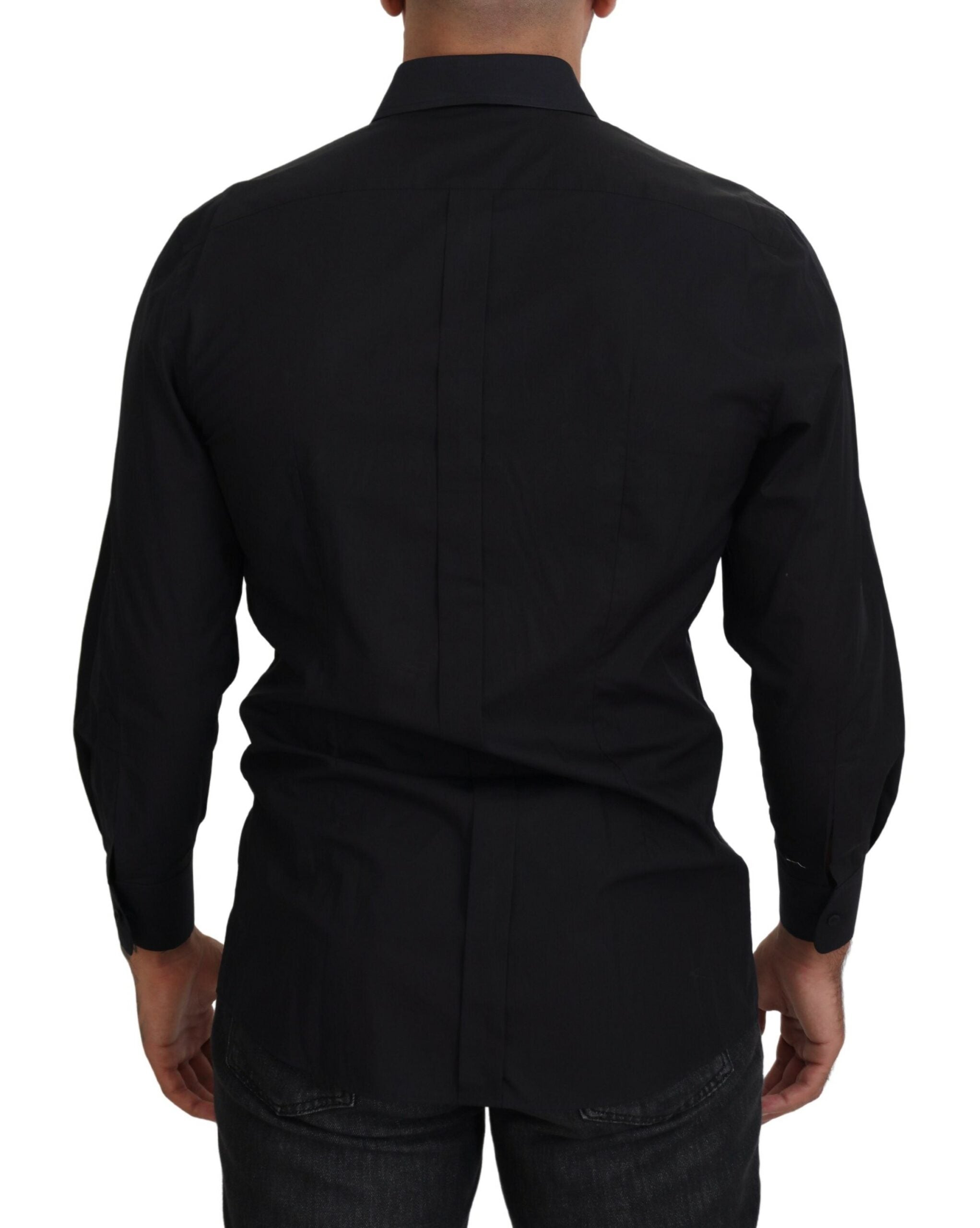 Dolce & Gabbana – Elegantes, schwarzes, formelles Langarmhemd