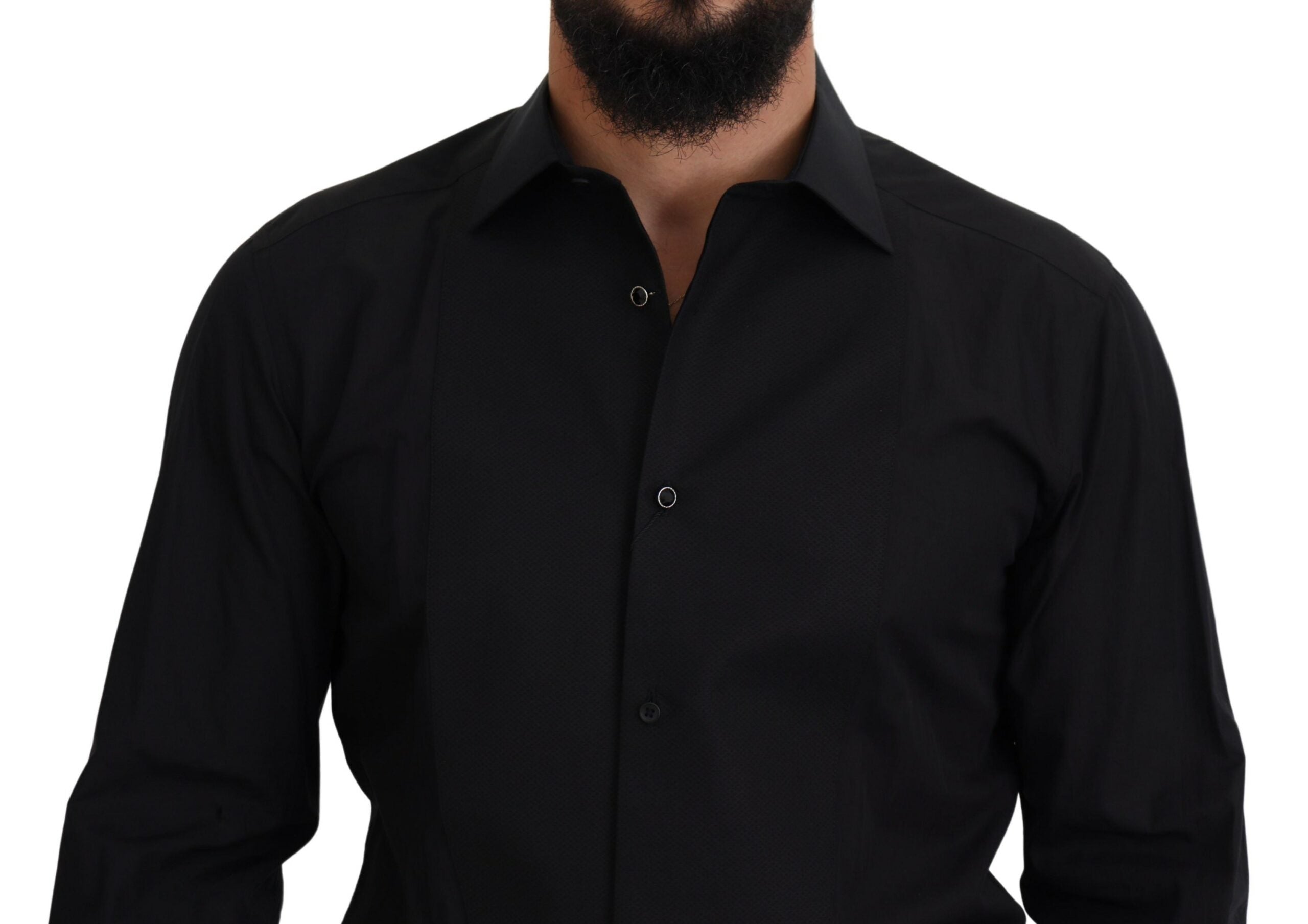 Dolce & Gabbana – Elegantes, schwarzes, formelles Langarmhemd