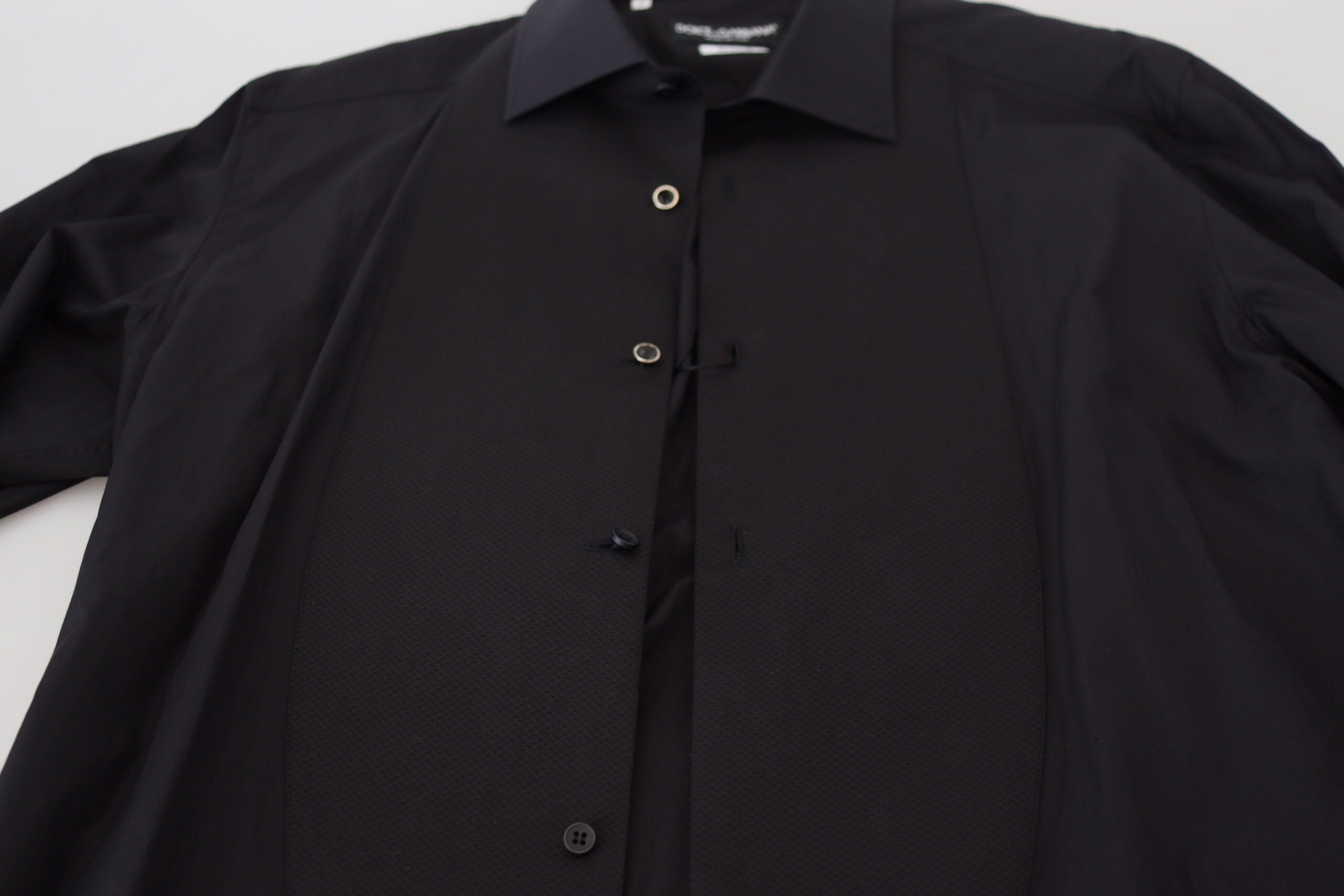 Dolce & Gabbana – Elegantes, schwarzes, formelles Langarmhemd