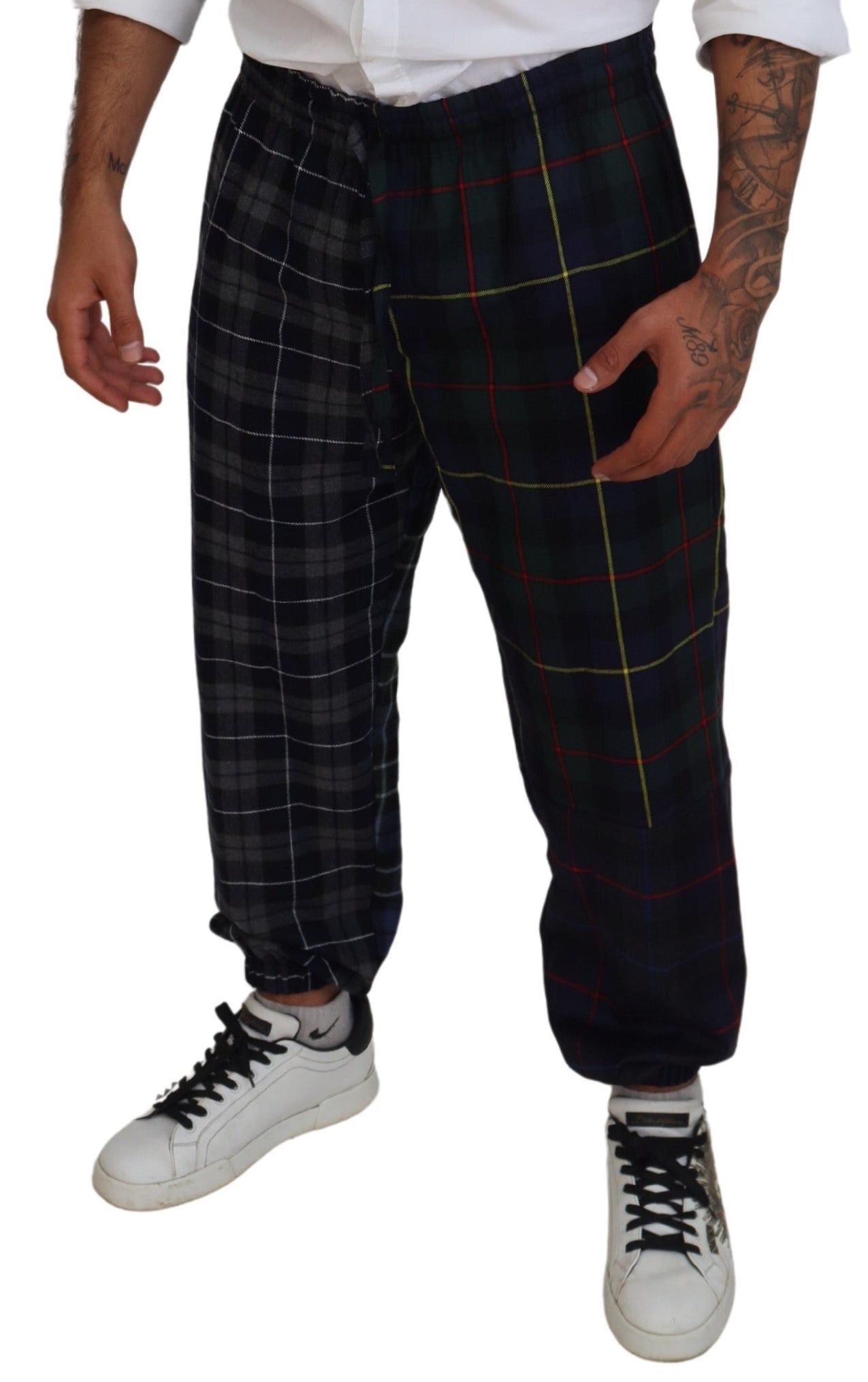Dolce & Gabbana – Jogginghose aus Wollmischung mit Karomuster