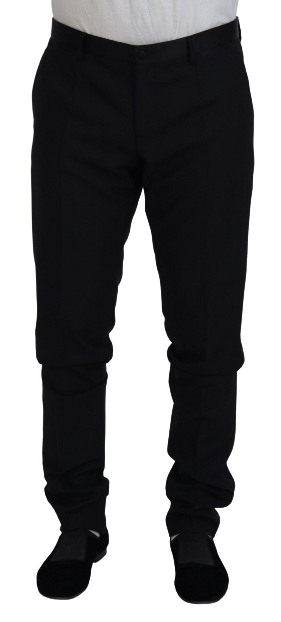 Dolce & Gabbana Elegante schwarze Anzughose aus Schurwollmischung
