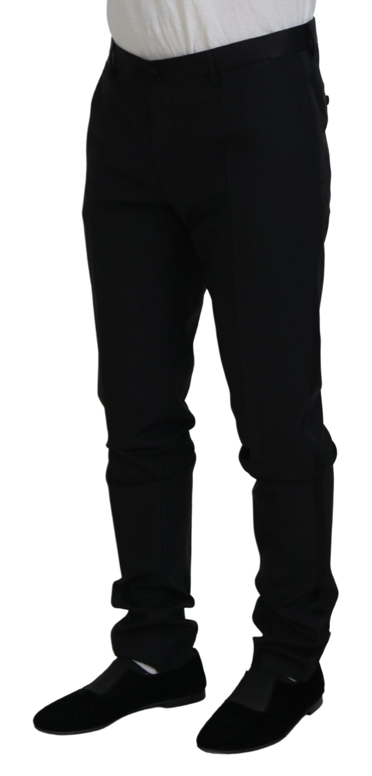 Dolce & Gabbana Elegante schwarze Anzughose aus Schurwollmischung