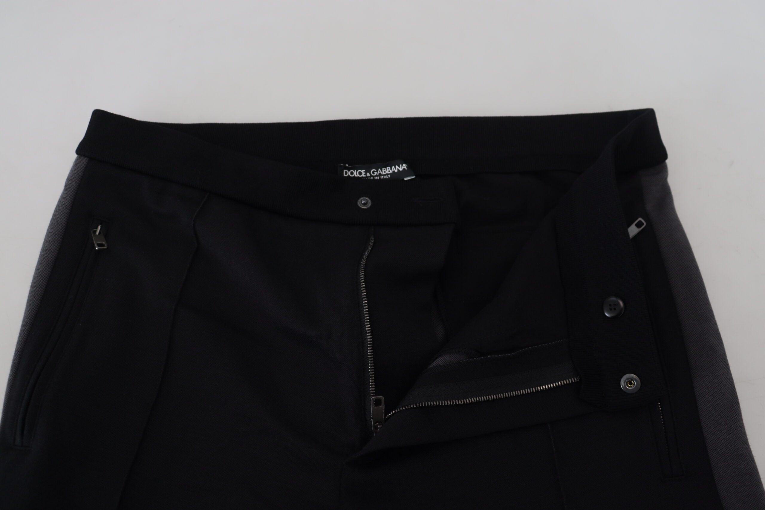 Dolce & Gabbana – Elegante schwarze Jogginghose aus luxuriöser Wollmischung