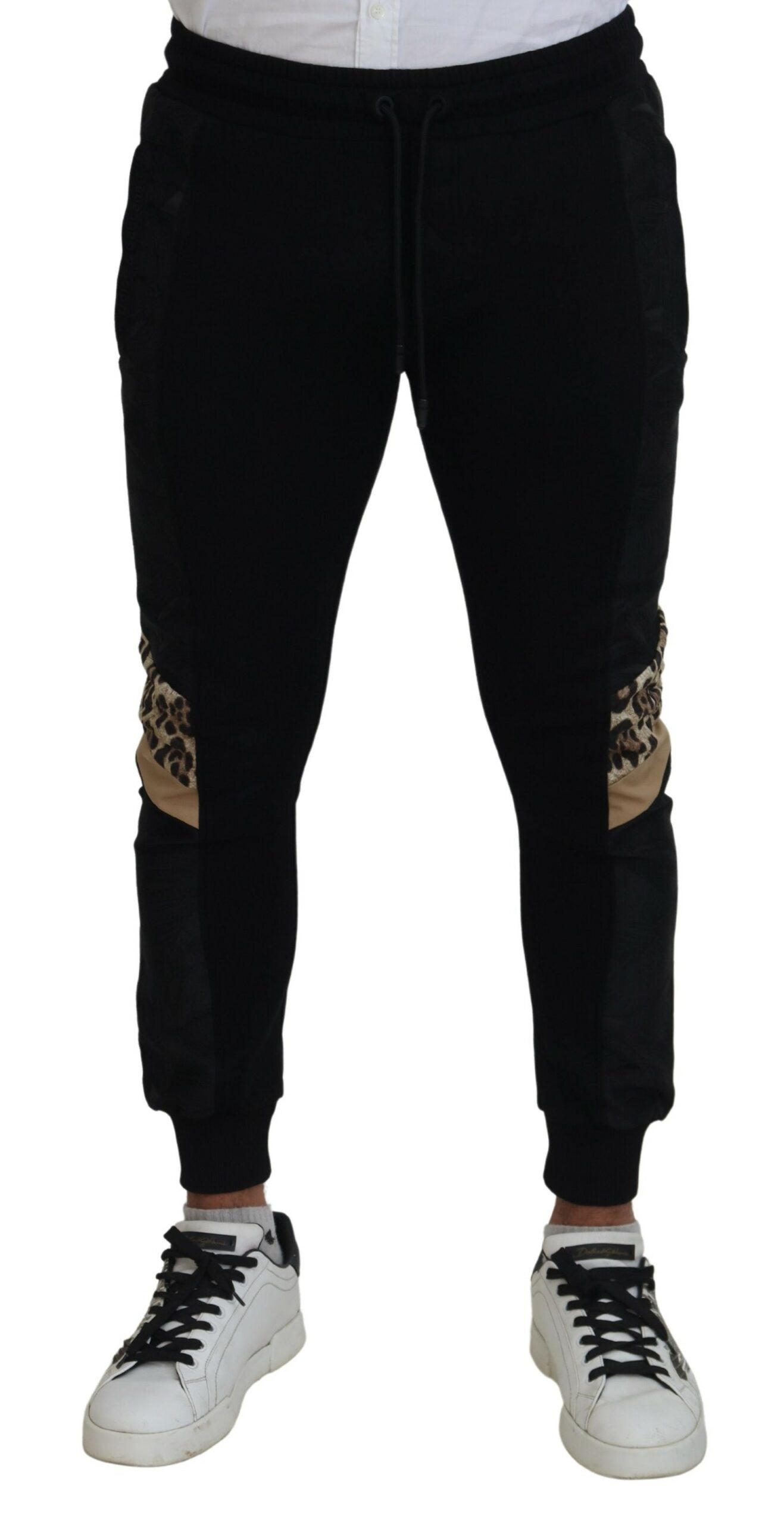 Pantaloni jogger negri eleganți Dolce & Gabbana pentru bărbatul modern