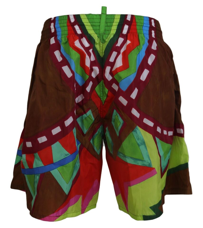 Pantaloni scurți de baie Dsquared² cu imprimeu multicolor, stil boxer