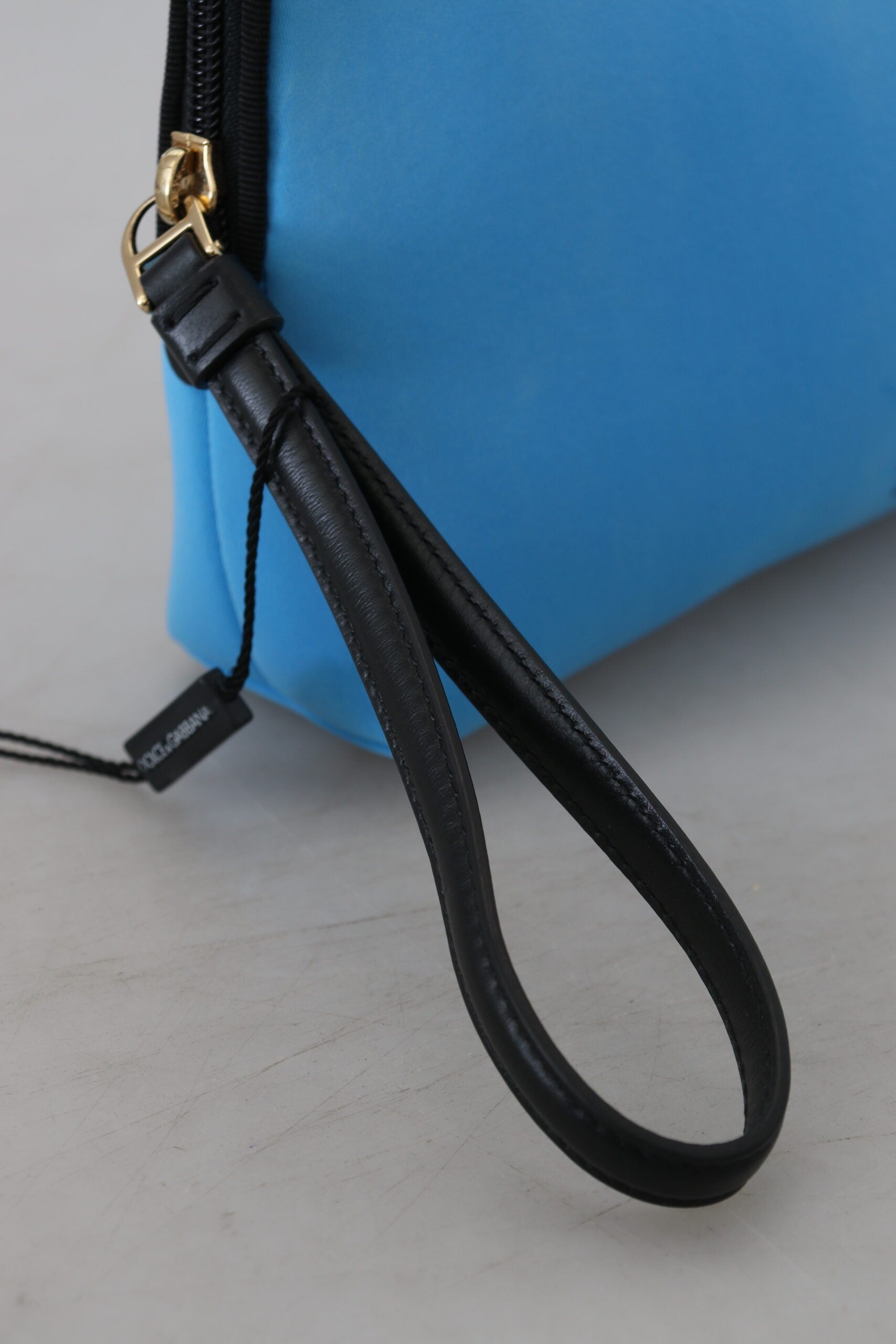 Dolce & Gabbana Elegante blaue Beuteltasche aus Polyamid