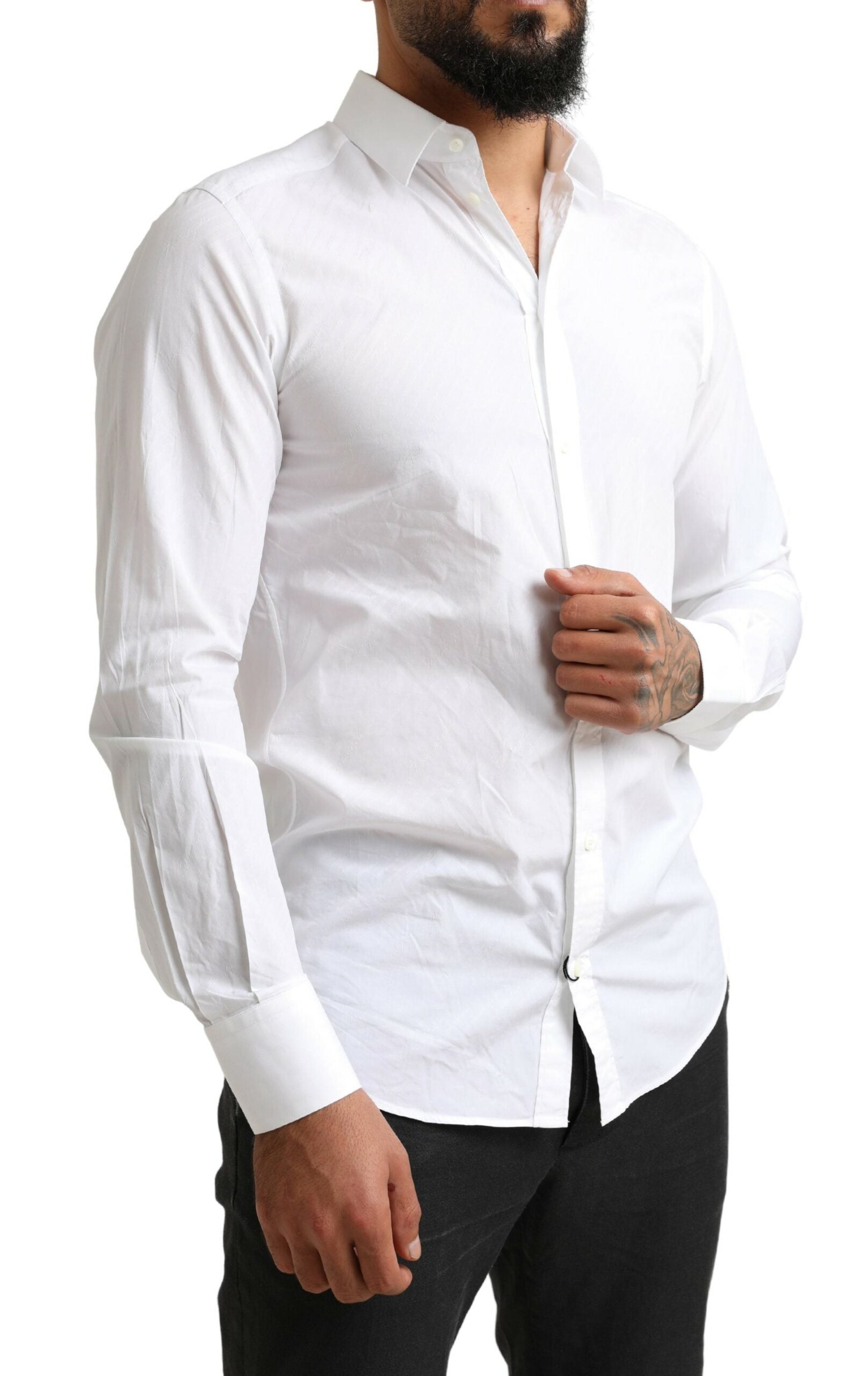 Dolce & Gabbana Elegantes weißes Martini-Hemd aus Baumwolle