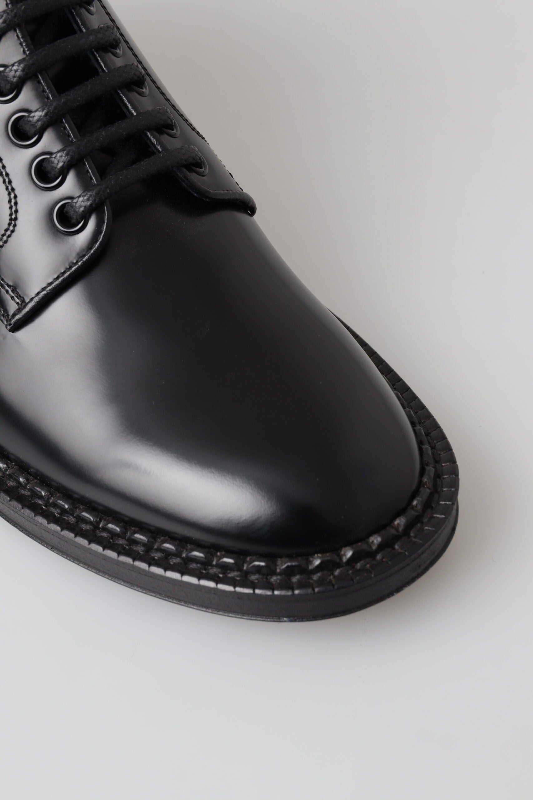 Dolce & Gabbana Elegante schwarze Leder-Herrenstiefel