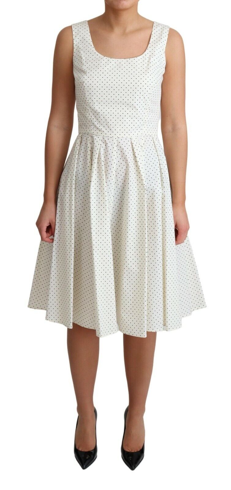 Dolce & Gabbana Elegantes ärmelloses A-Linien-Kleid mit Punkten