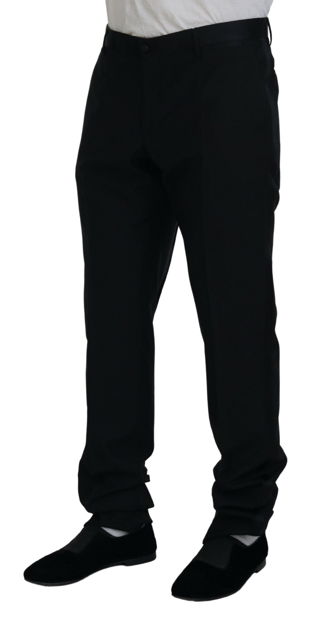 Dolce & Gabbana Elegante Slim Fit-Anzughose in Schwarz