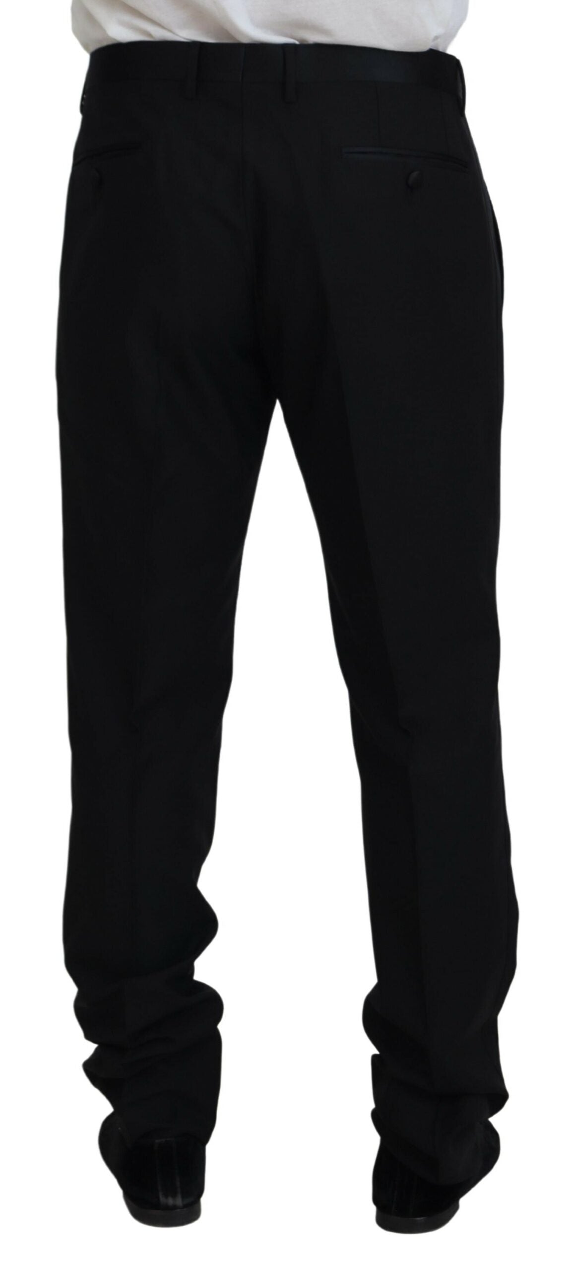 Dolce & Gabbana Elegante Slim Fit-Anzughose in Schwarz